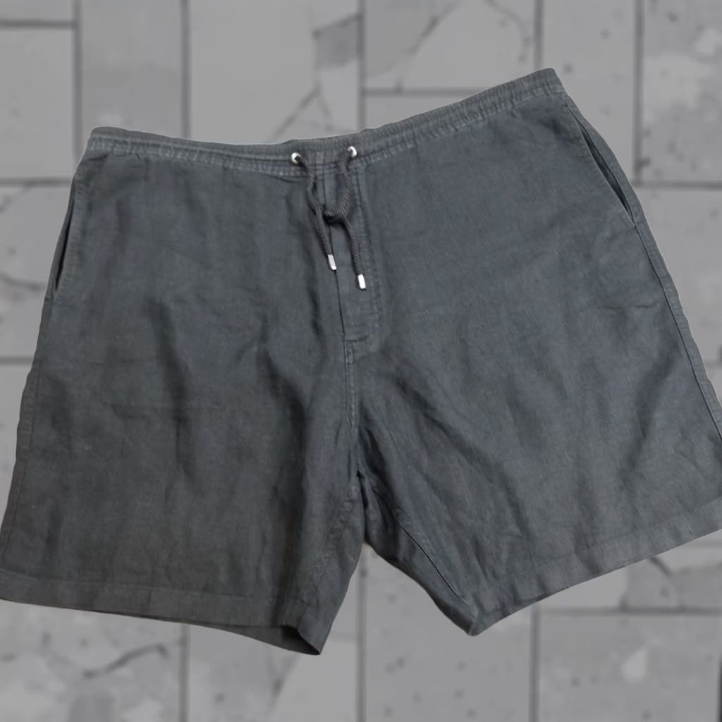 Vilebrequin Vilebrequin Mens Shorts 3XL Black Linen Drawstring Solid Chino Casual Mens Size US 39 - 1 Thumbnail