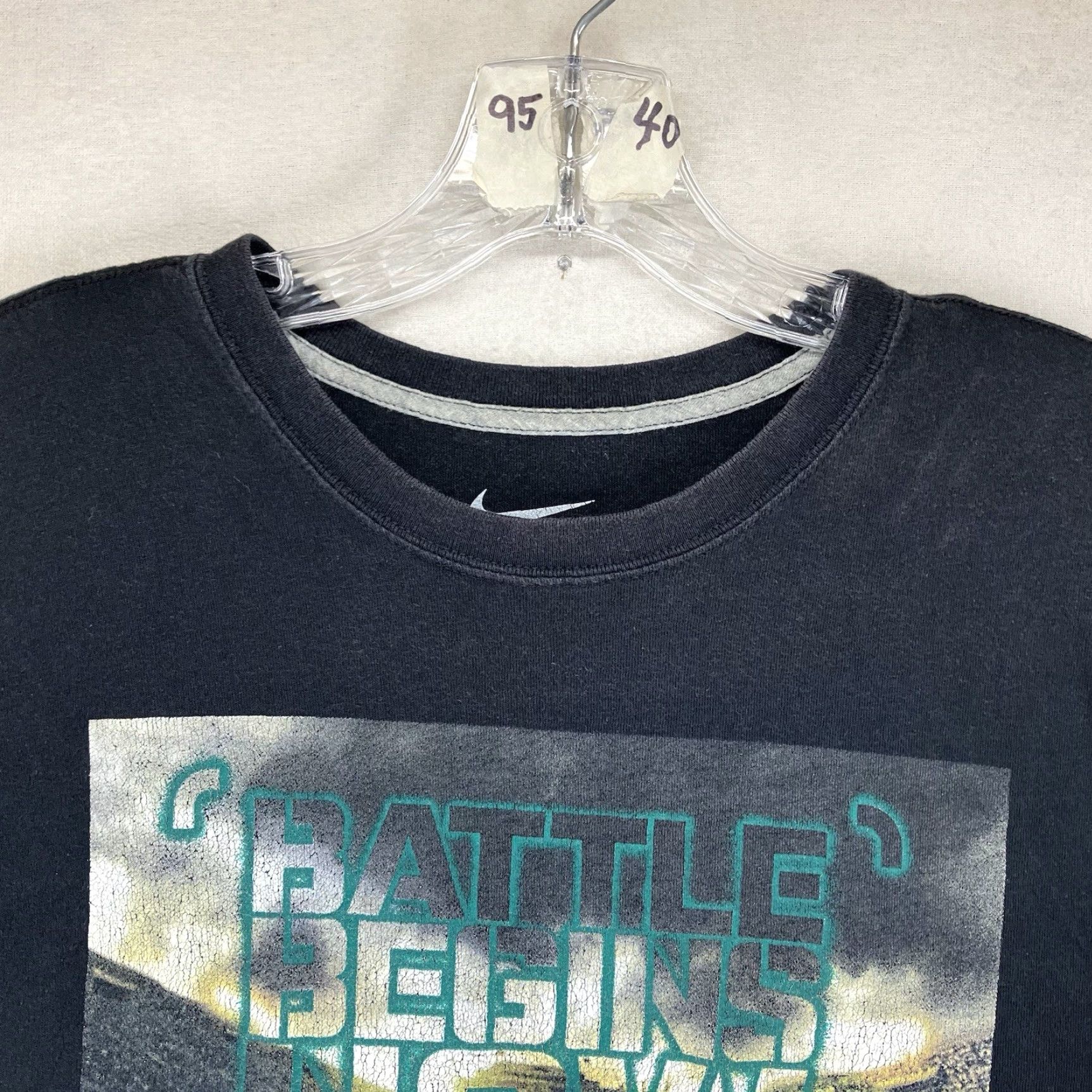 Nike Mens Nike Shirt Black Large All Cotton Field Graphic Battle Begins Now 2015 Size US L / EU 52-54 / 3 - 7 Thumbnail