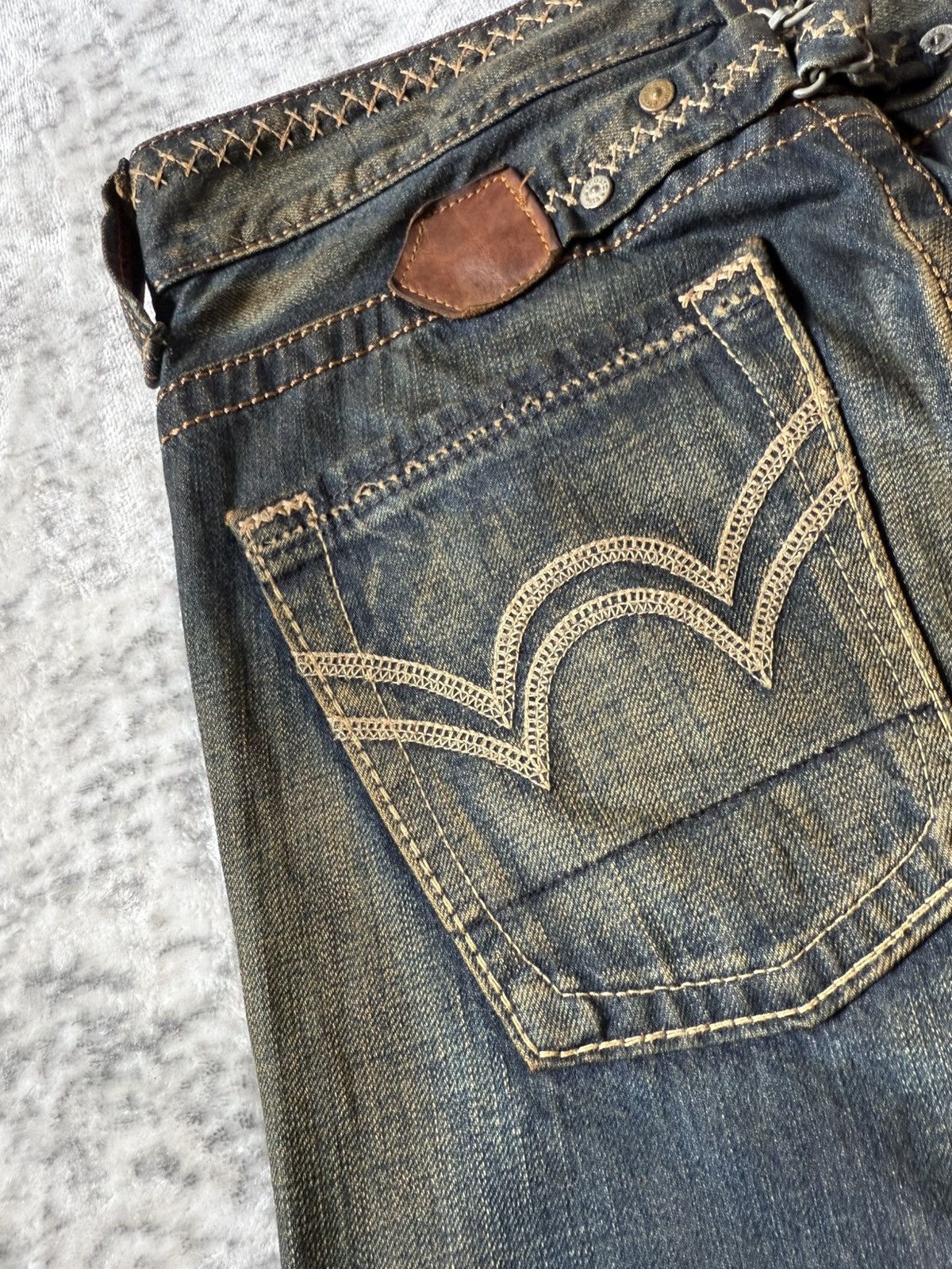 If Six Was Nine Edwin 515 Heavy Mud Washed Over stitch Flared Jeans Size US 28 / EU 44 - 17 Thumbnail