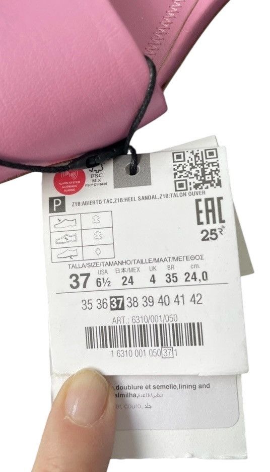 Zara Zara sugar pink mules genuine leather 37 size Size US 7 / IT 37 - 5 Thumbnail