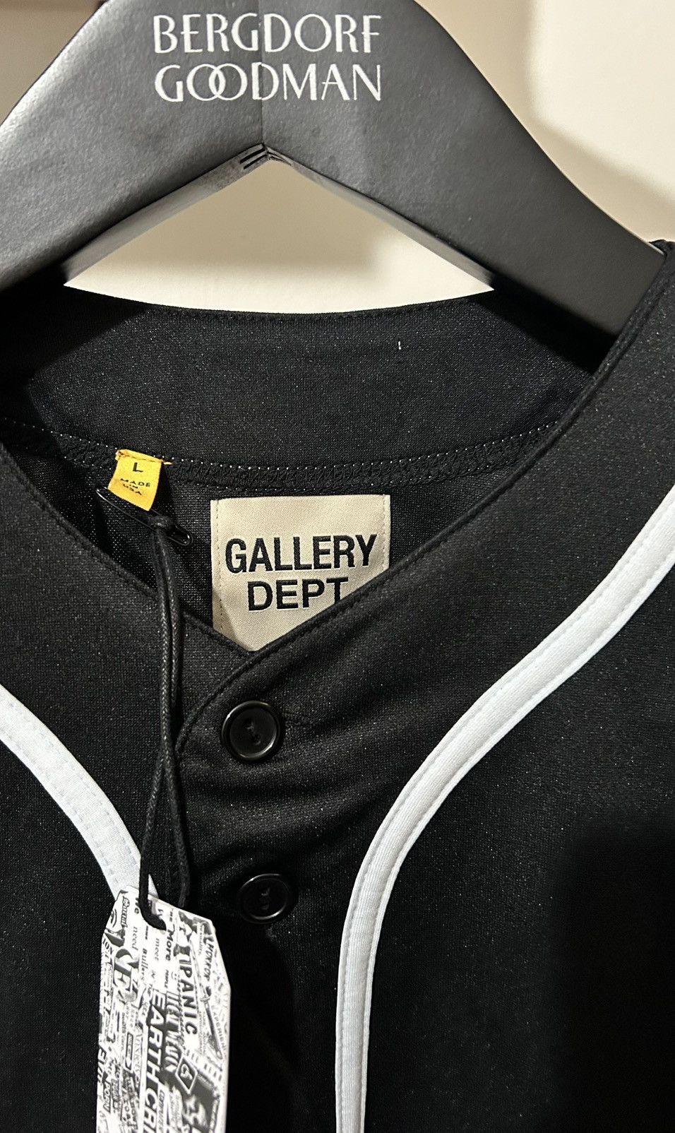 Gallery Dept. Gallery Dept Echo Park Baseball Jersey Black DEPT Large Size US L / EU 52-54 / 3 - 3 Thumbnail