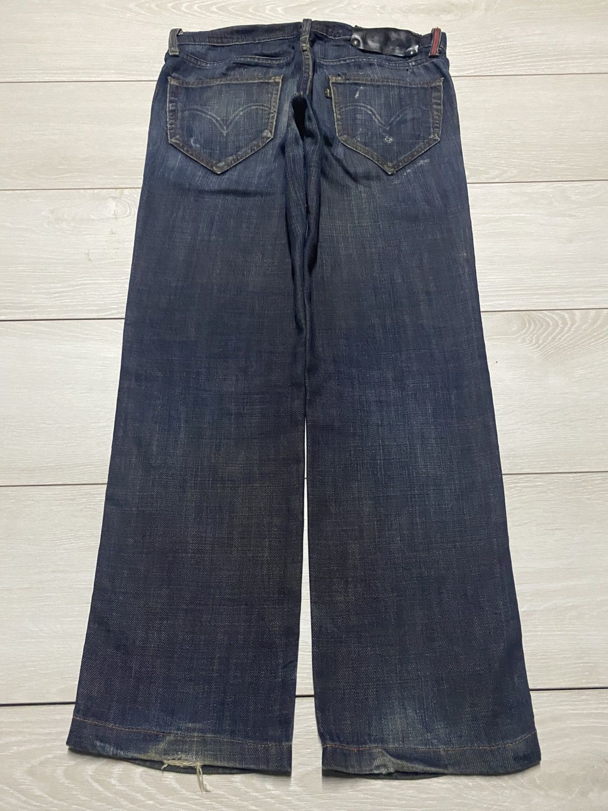 Levi's Levis Y2K Black Denim Distressed Straight Fits Jeans Size US 31 - 2 Thumbnail