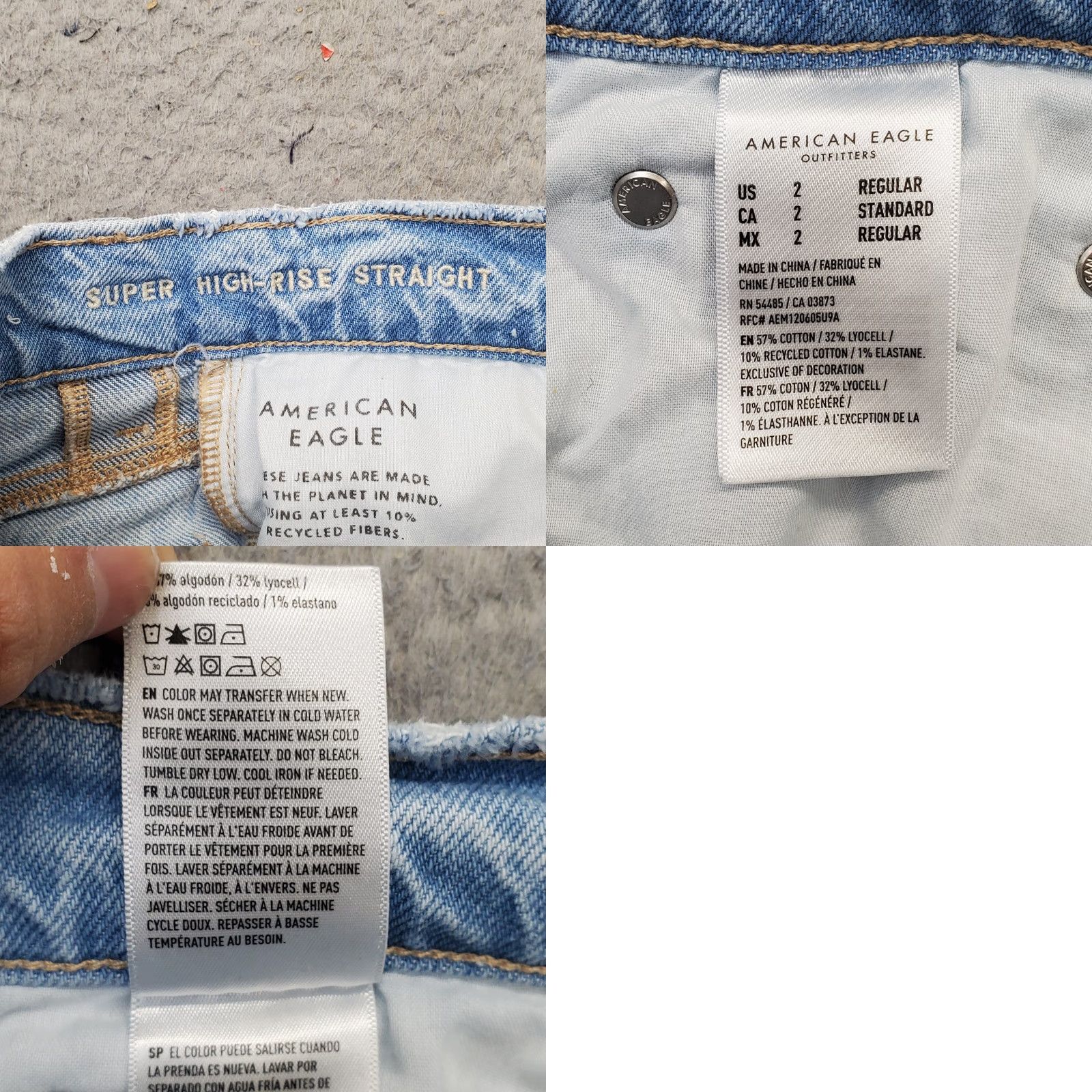 American Eagle Outfitters American Eagle Outfitters Jeans Womens 2 Blue Denim Straight 5-Pocket High Rise Jeans 29.75 Inseam Size 26" / US 2 / IT 38 - 8 Thumbnail