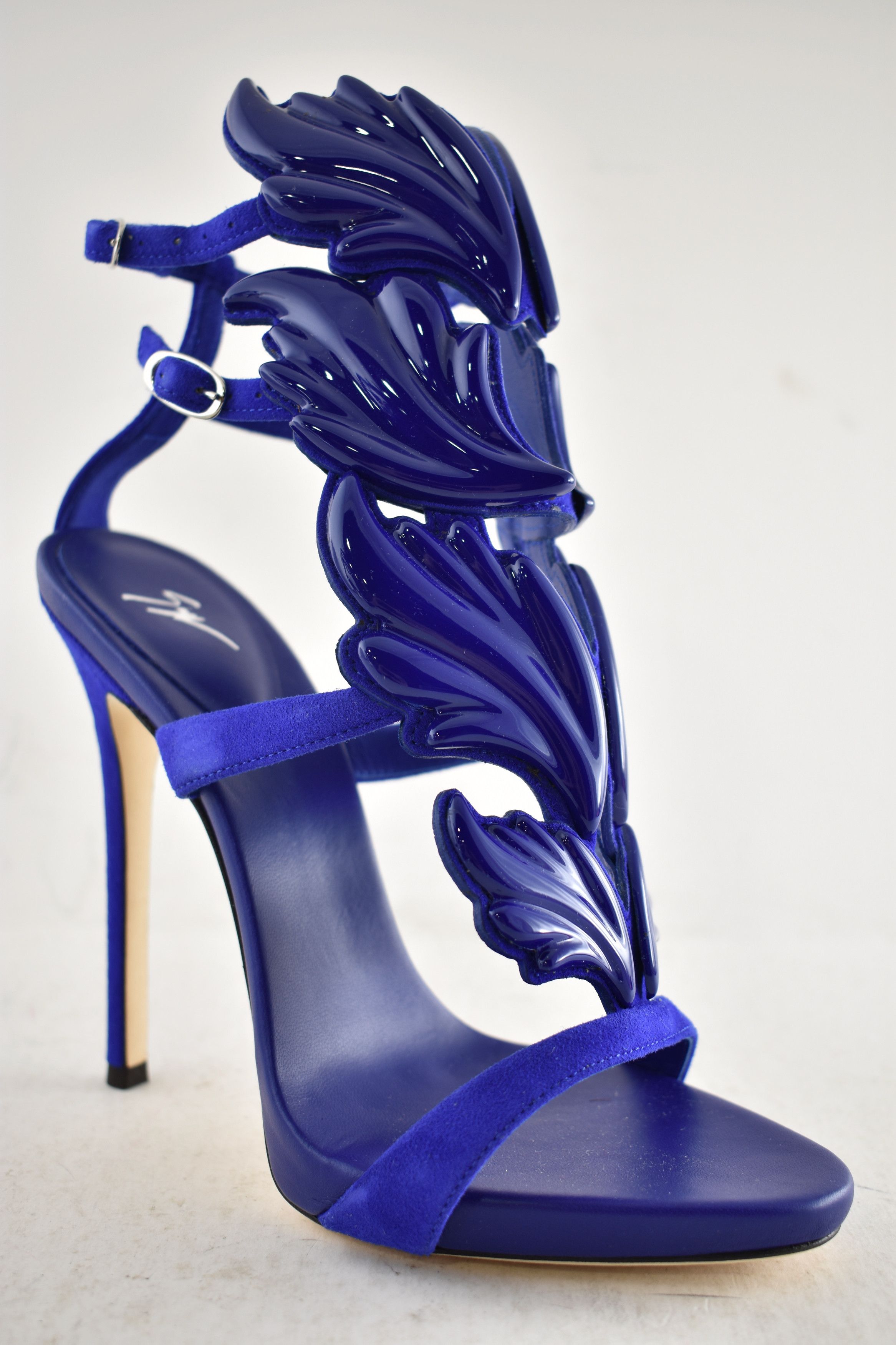 Giuseppe Zanotti Cruel Summer 110 Blue Setter Wing Strap Sandal Heel Pump 35 Size US 5 / IT 35 - 4 Thumbnail