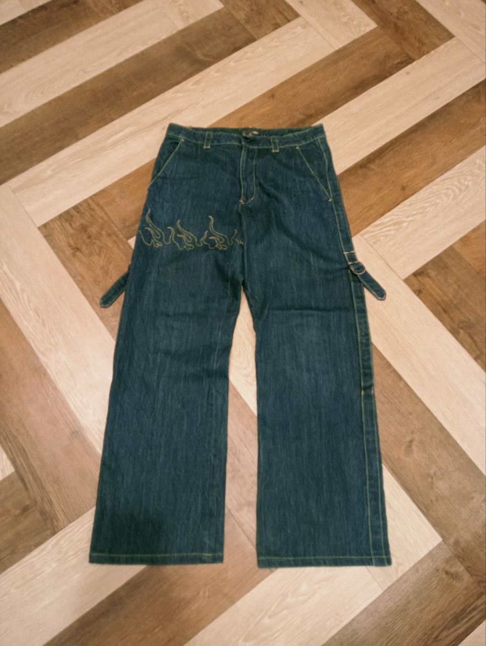 Lad Musician LAD MUSICIAN FLAME BONDAGE DENIM PANTS Size US 32 / EU 48 - 2 Thumbnail