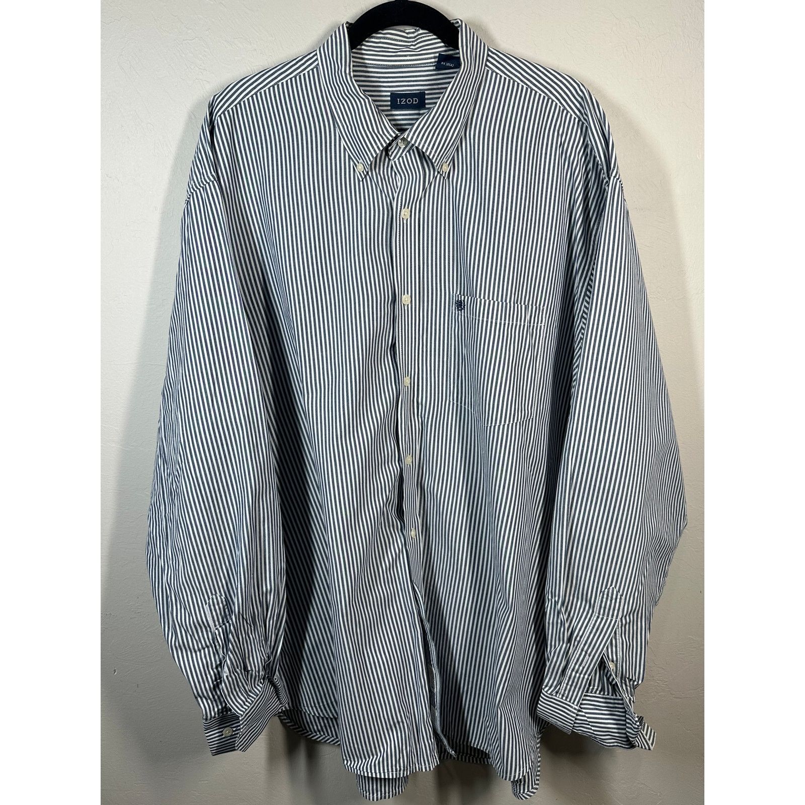 Izod IZOD Men’s 2XL Striped Dress Shirt | Classic Button-Down Size US XXL / EU 58 / 5 - 1 Thumbnail