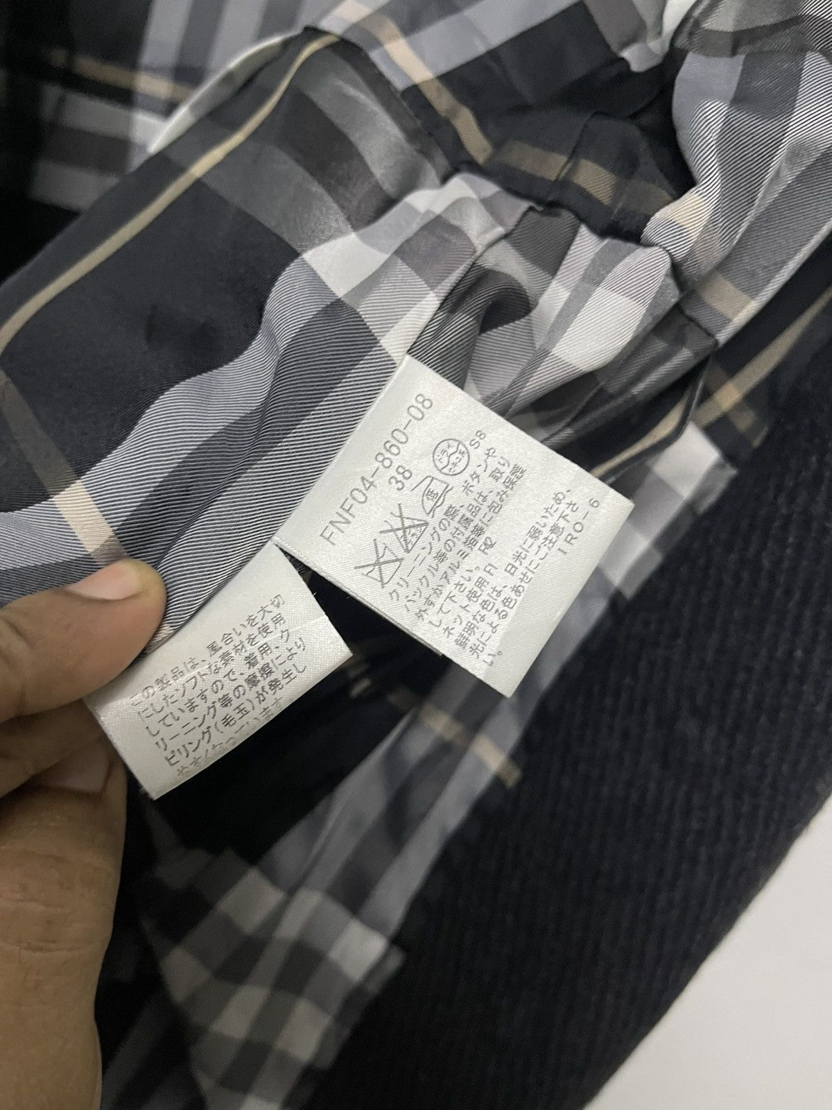 Burberry 2000s BURBERRY BLUE LABEL STAND COLLAR COAT LINEN NOVACHECK Size XS / US 0-2 / IT 36-38 - 14 Thumbnail