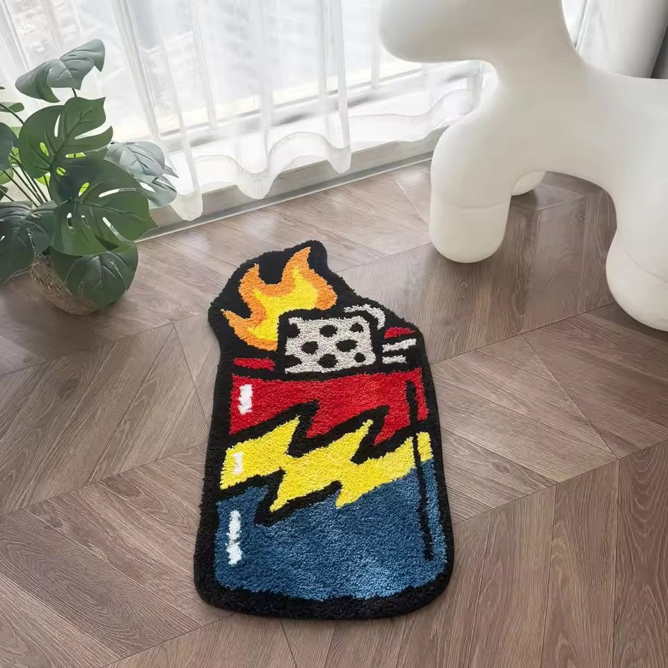 Japanese Brand Chunky Flocking Flame Lighter Mat Size 80 X 44 cm Size ONE SIZE - 4 Thumbnail