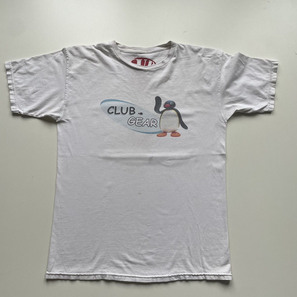 image of Canada x Dime Vintage Club Gear Pingu Cartoon Graphic T Shirt Medium in White, Men's