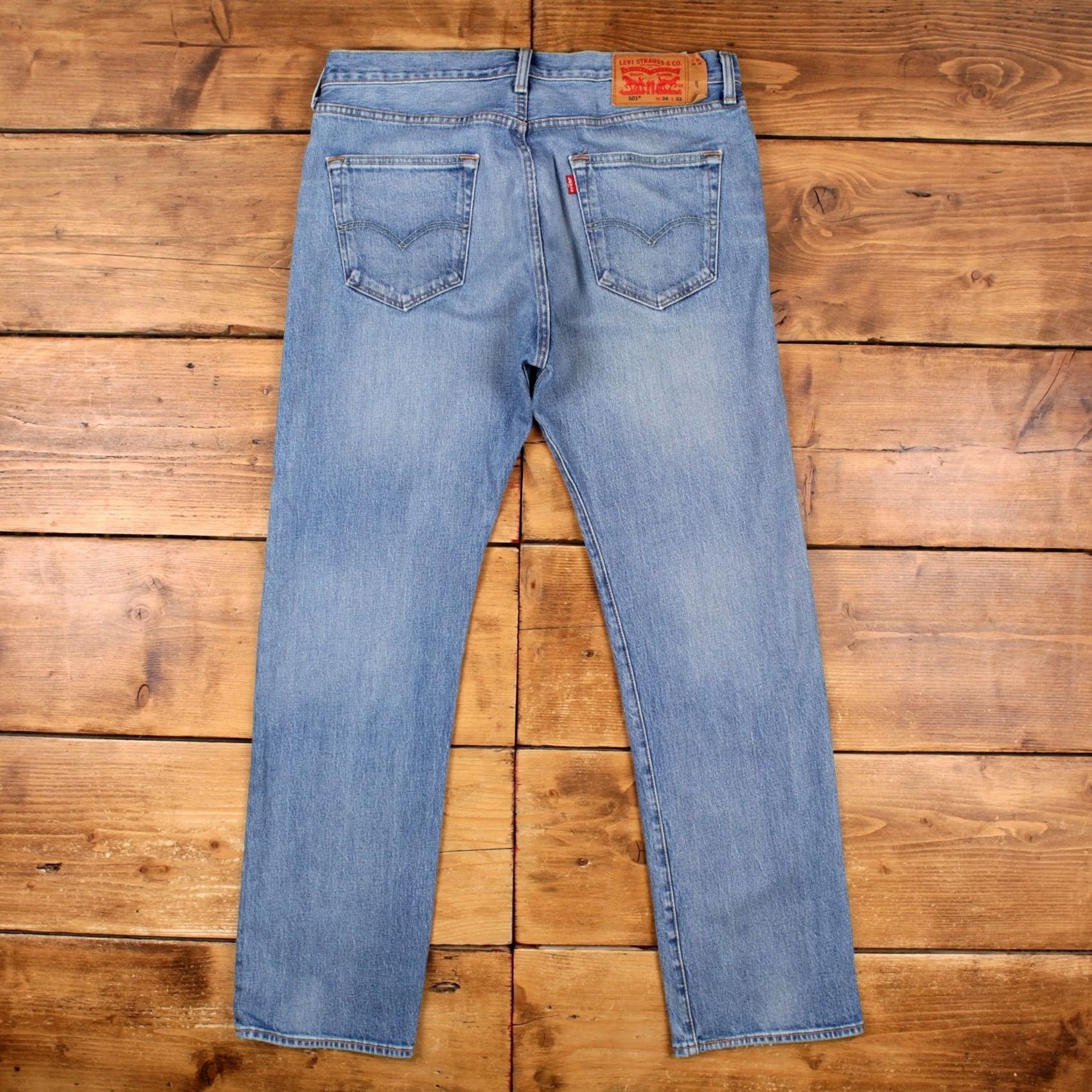 Denime VINTAGE Levis 501 Jeans 34x32 Blue Regular Straight Light Stonewash Red Tab Denim Jeans Size US 34 / EU 50 - 2 Thumbnail