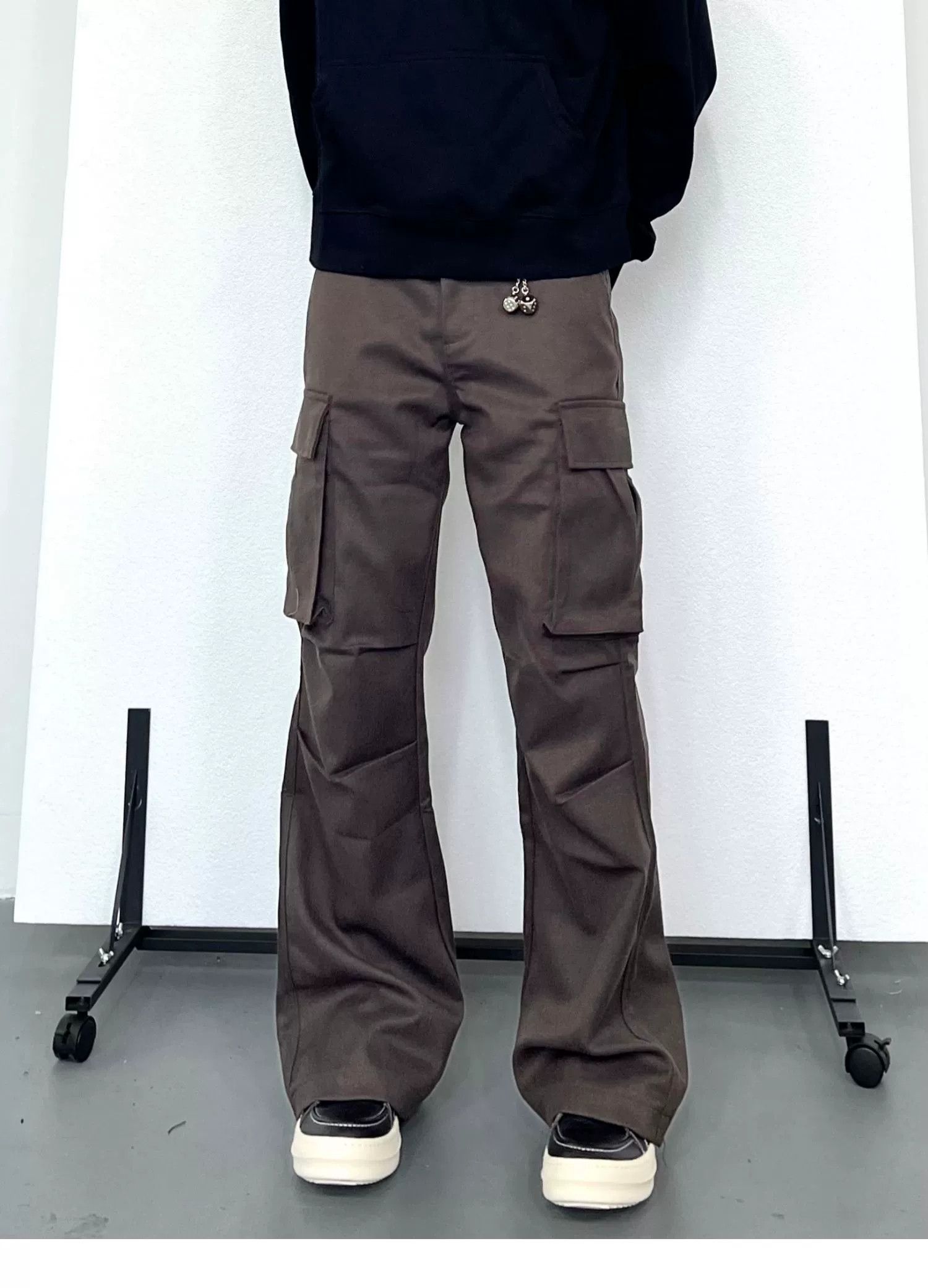 Designer punk pleated yuppie utility bootcut flared cargo pants Size US 32 / EU 48 - 4 Thumbnail