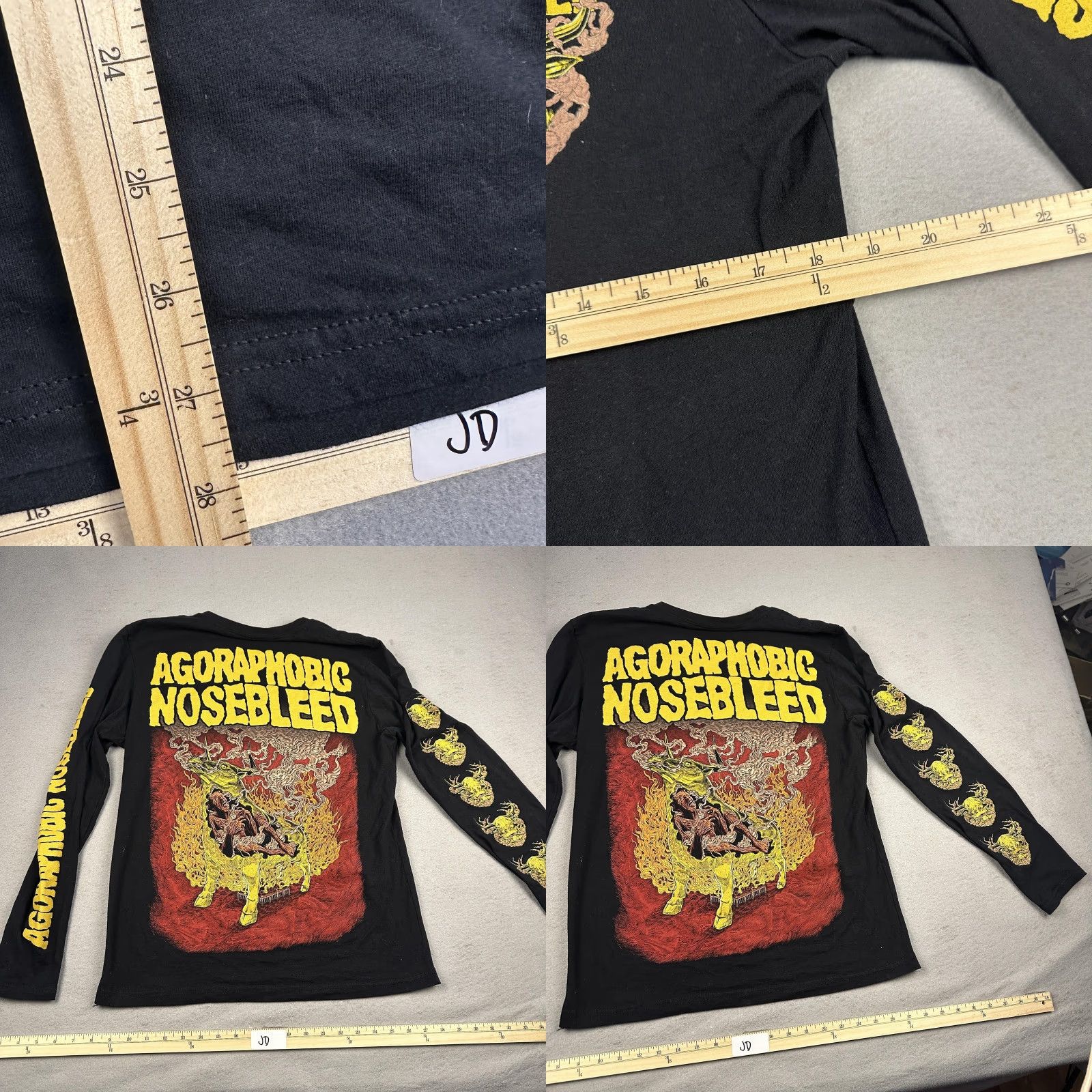 Vintage VINTAGE Agoraphobic Nosebleed Shirt Mens Small Black Long Sleeve Band Graphic Metal Size US M / EU 48-50 / 2 - 8 Thumbnail