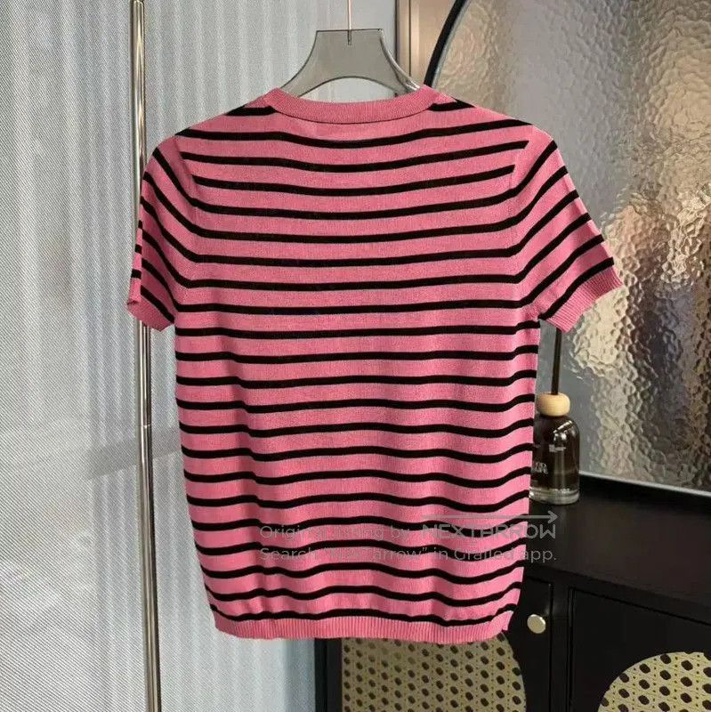 Dior Dior Pink Striped Silk Women's T. Size S / US 4 / IT 40 - 2 Thumbnail