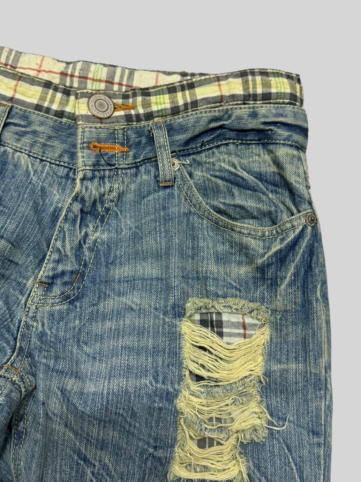 Hysteric Glamour × Japanese Brand Distressed Plaid Distressed Junya Watanabe Denim Jeans Size US 29 - 7 Thumbnail