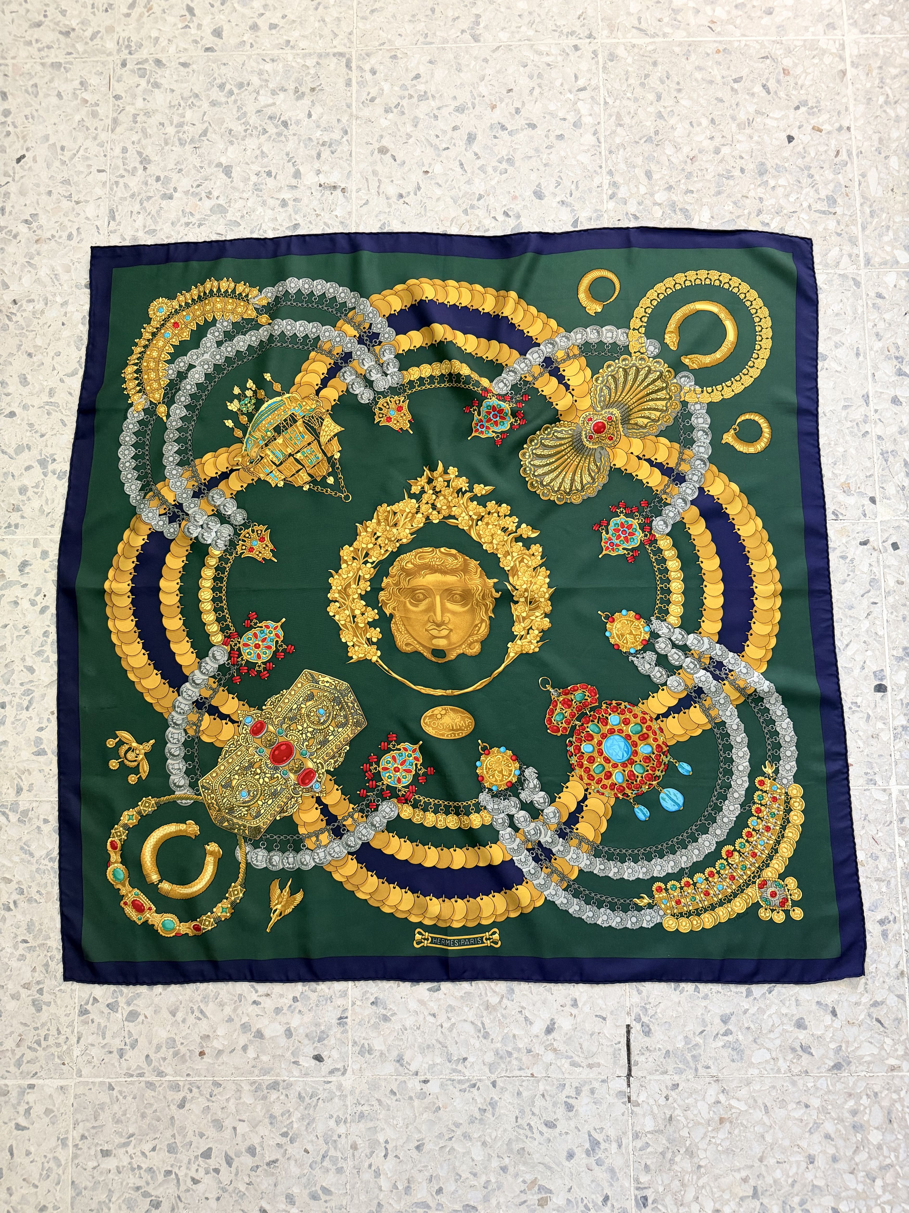 Hermes Vintage 90s Hermes Kosmima Silk Square Scarf Size ONE SIZE - 2 Thumbnail