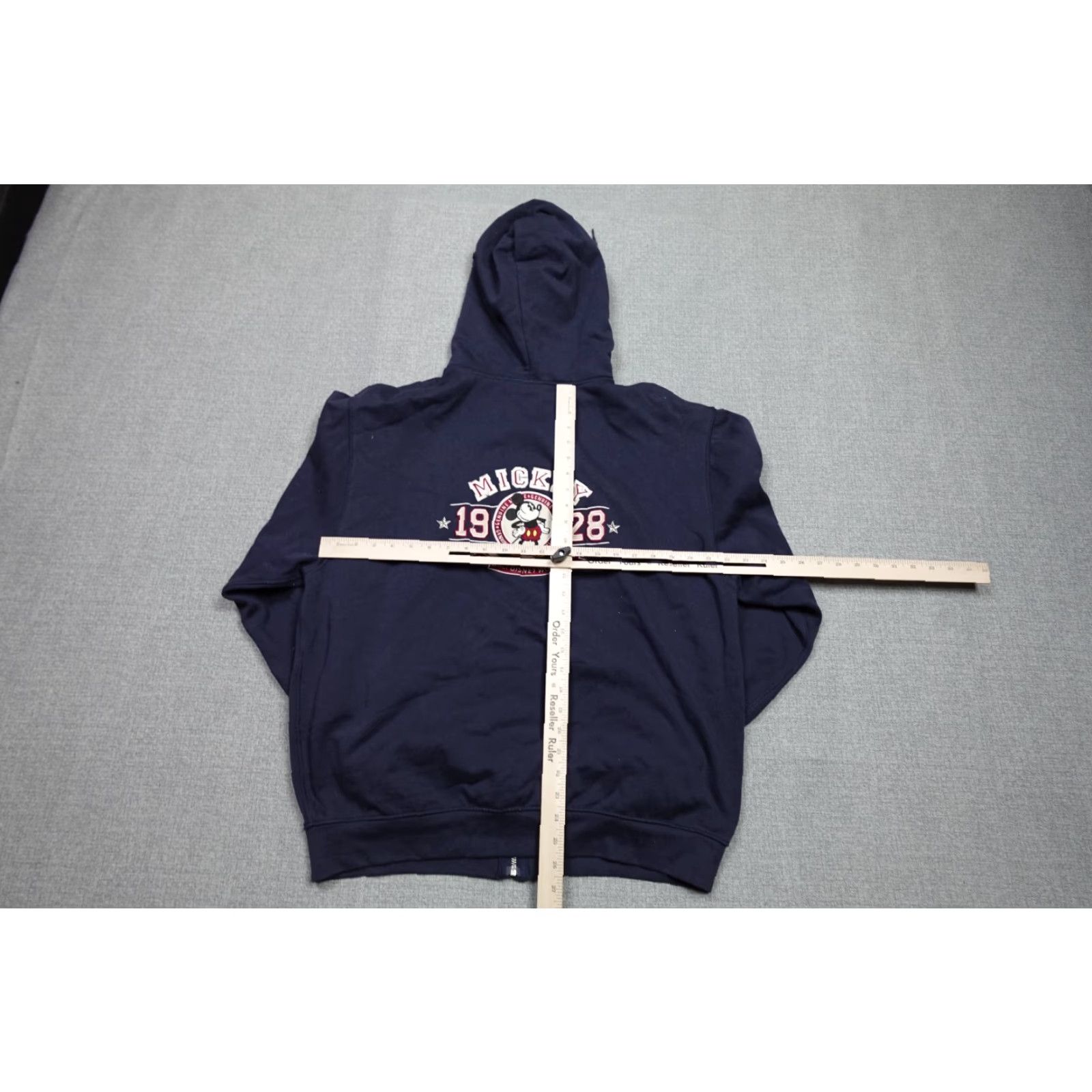 Disney Disney Sweatshirt Hoodie Mens Large Blue Mickey Mouse Logo Knit Sweatshirt Fleece 90s Theme Outdoor USA Curved Mock Neck Size US L / EU 52-54 / 3 - 5 Thumbnail