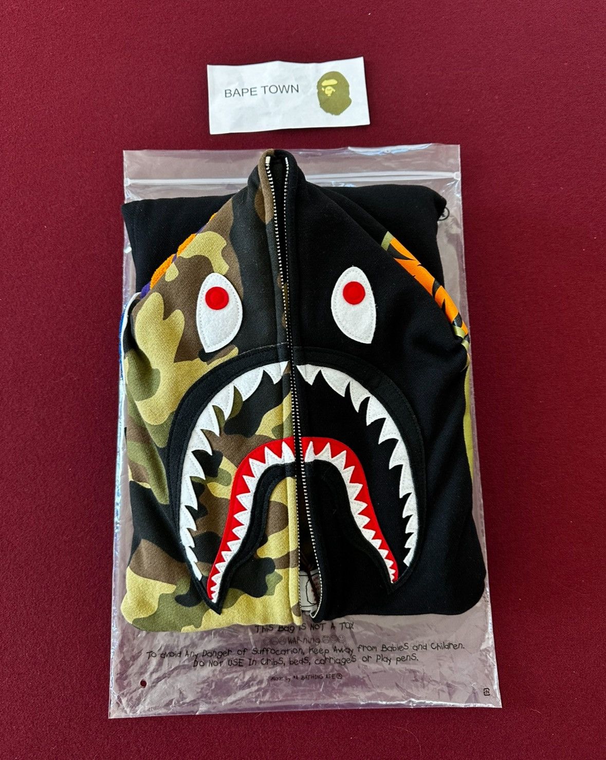 Bape 1ST CAMO FULL ZIP SHARK HOODIE (BLACK) Size US M / EU 48-50 / 2 - 1 Thumbnail