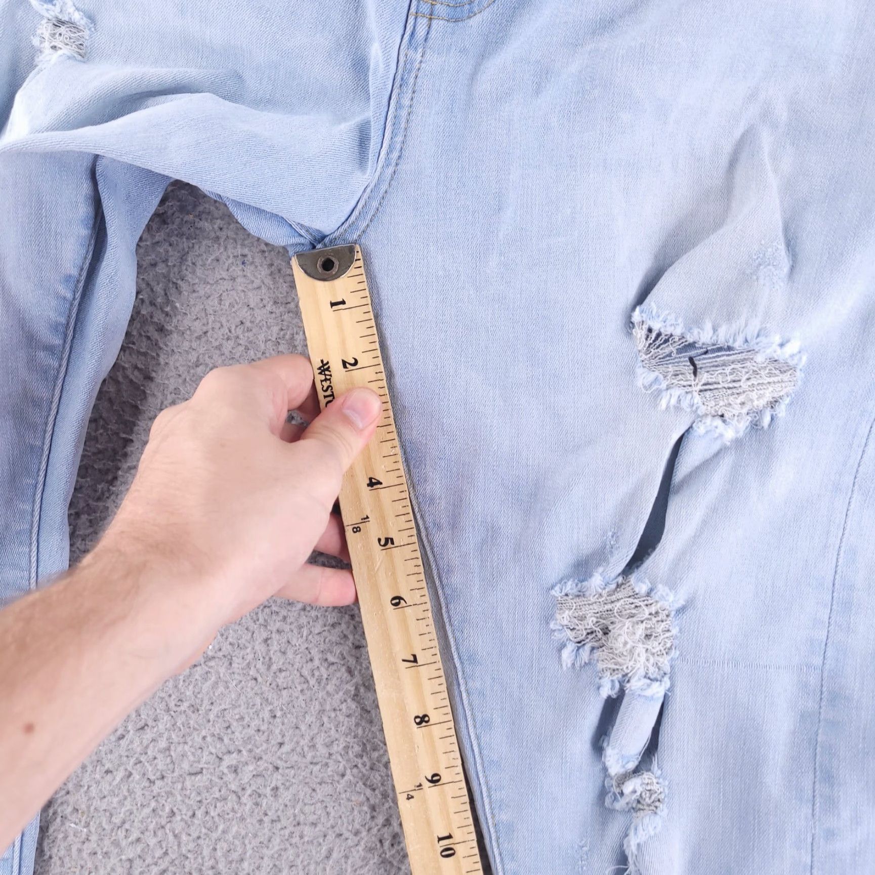 Pacsun Pacsun Jeans Mens 32x29 Slim Skinny Light Wash Blue Distressed Ripped Size US 32 / EU 48 - 7 Thumbnail