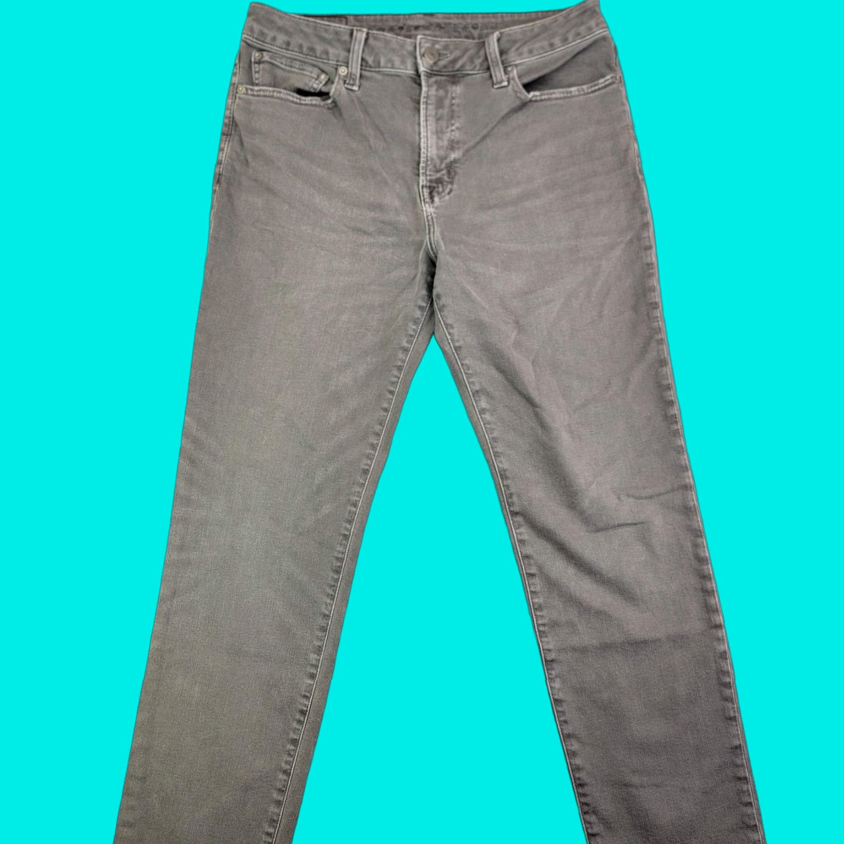 American Eagle Outfitters American Eagle Outfitters Jeans Mens 32x30 Gray Slim Denim Skinny Stretch Fiber Comfort Flex Logo Pockets Belted Zip Fly Size US 32 / EU 48 - 1 Thumbnail