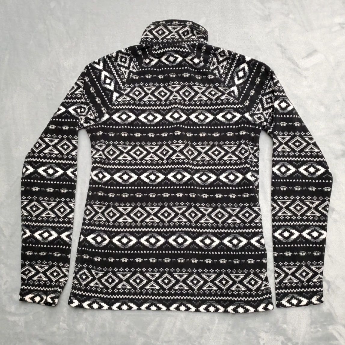 Eddie Bauer Eddie Bauer Sweater Womens Small Black Geometric Diamond 1/4 Zip Fleece Outdoors Size S / US 4 / IT 40 - 6 Thumbnail