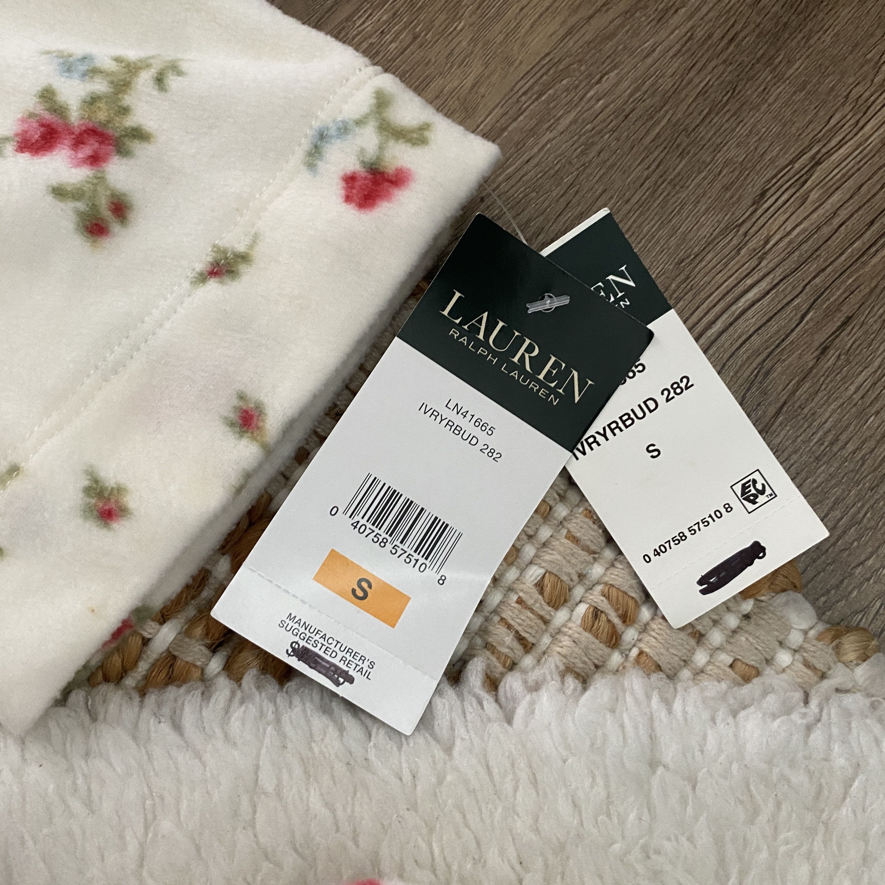 Ralph Lauren Lauren Ralph Lauren Ivory Floral Fleece Wrap Robe Size S / US 4 / IT 40 - 12 Thumbnail
