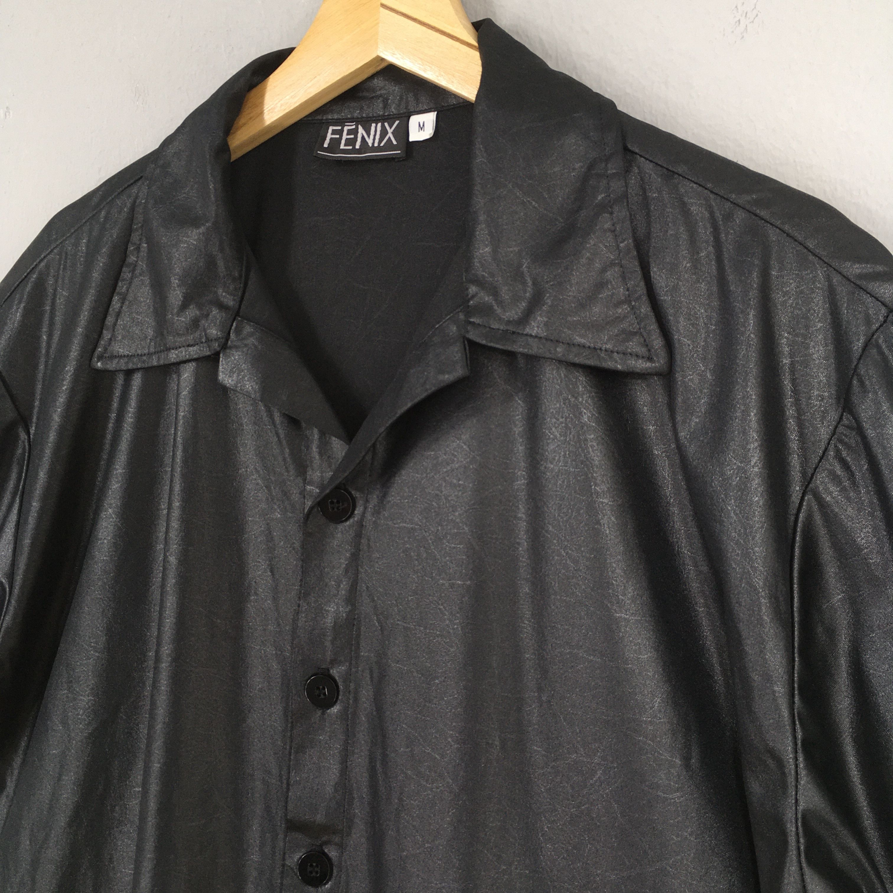 Vintage Vintage 70s Fenix Black Plain Polyester Shirt Medium Size US M / EU 48-50 / 2 - 3 Thumbnail