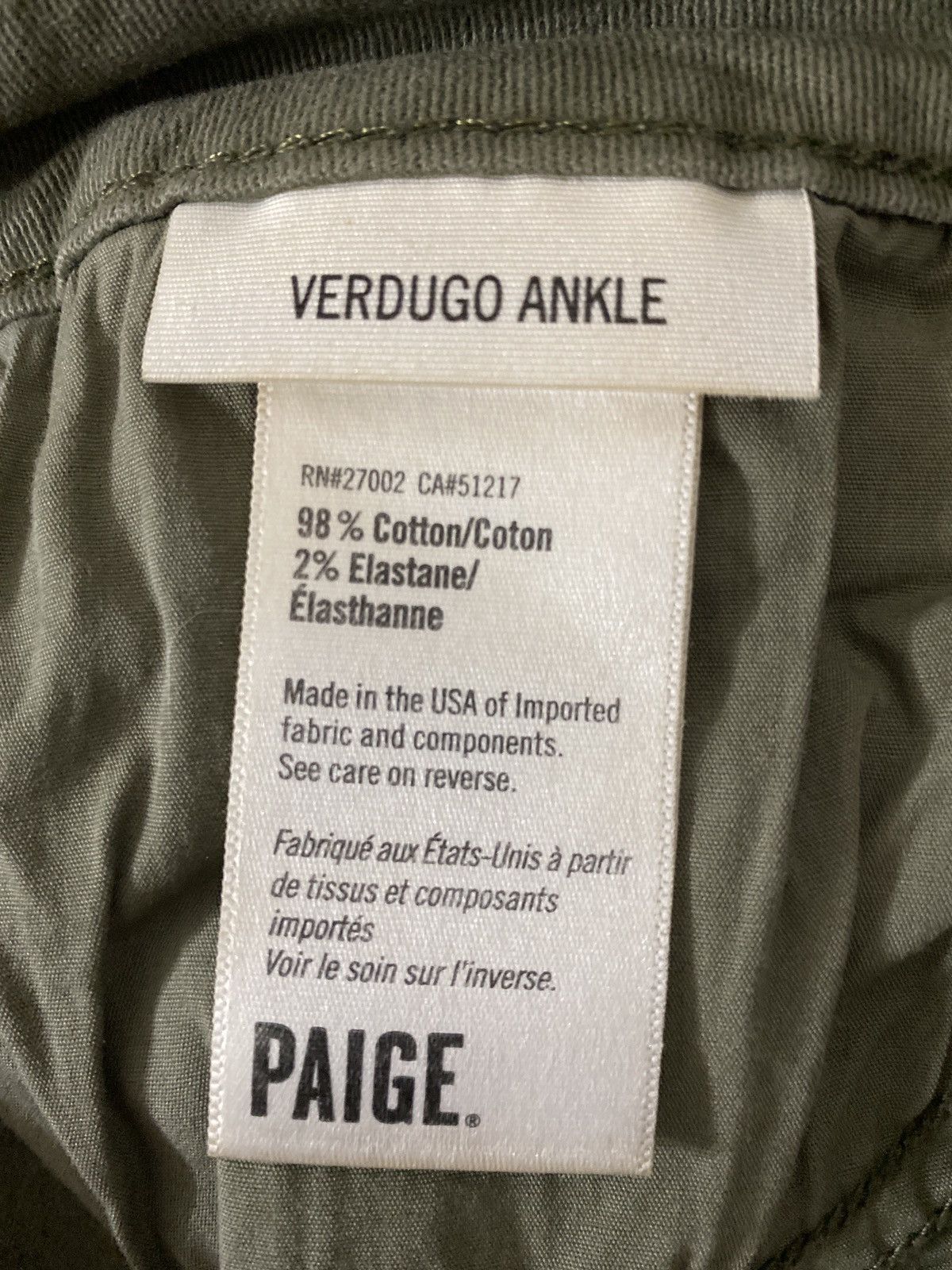 Paige PAIGE Verdugo Ankle in Camo Green Size 28" / US 6 / IT 42 - 4 Thumbnail