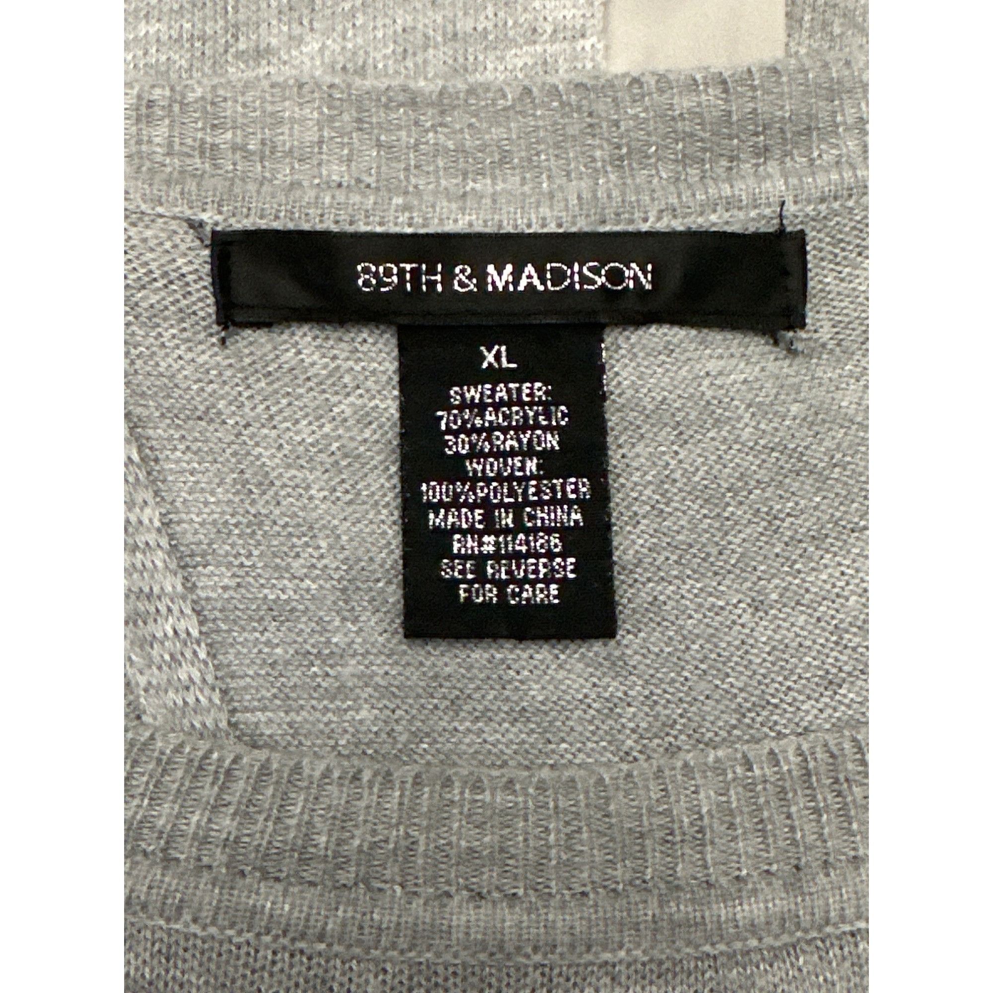 Other 89th and Madison XL Gray Knit Chiffon Back Twist Pullover Li Size XL / US 12-14 / IT 48-50 - 8 Thumbnail