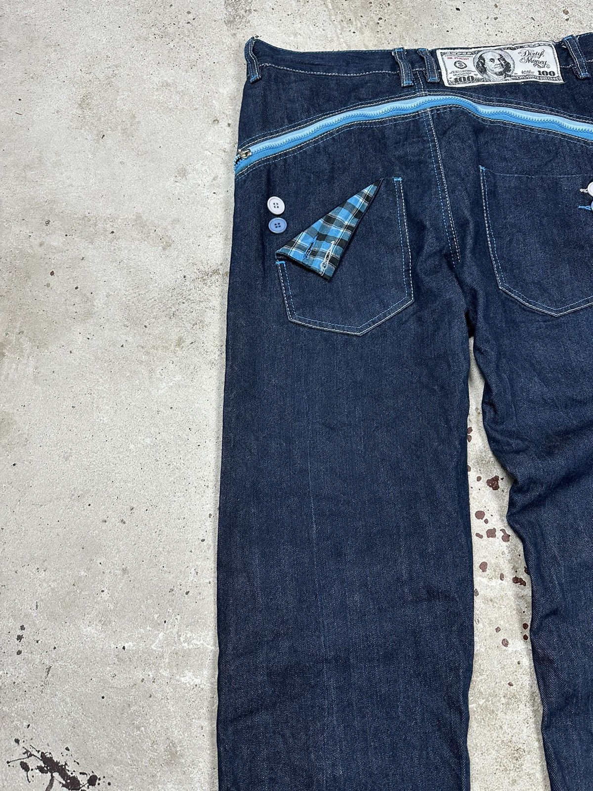 JNCO × Vintage Vintage Y2K Dirty Money Baggy Denim Pants Jeans Size US 34 / EU 50 - 7 Thumbnail