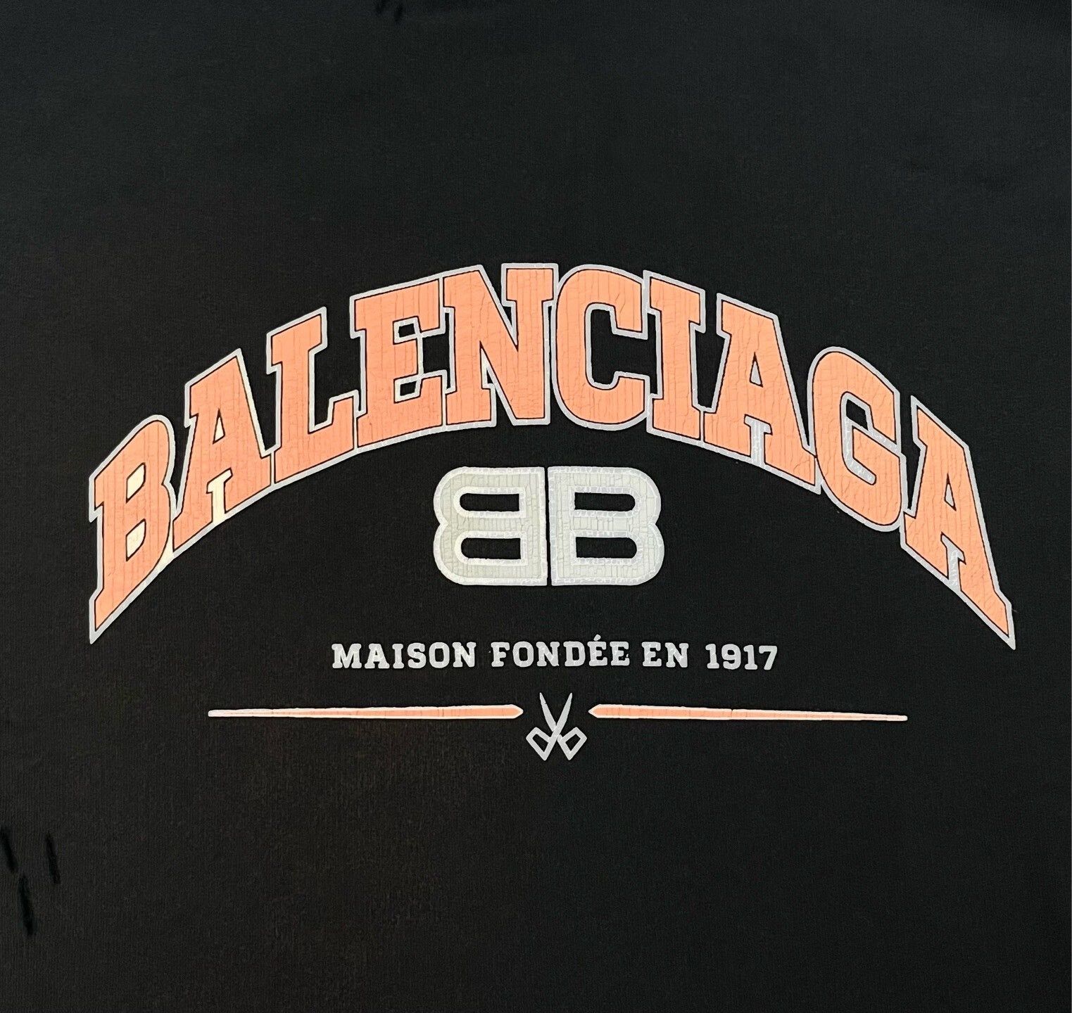 Balenciaga Balenciaga Distressed Wheat Scissors Double B Hoodie Size US XS / EU 42 / 0 - 5 Thumbnail