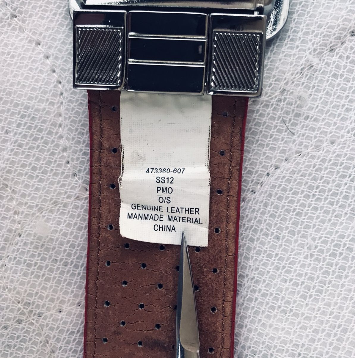 Nike Vintage Y2K Nike Swoosh Belt Buckle & Bill Adler Red Leather Size 46 - 9 Thumbnail