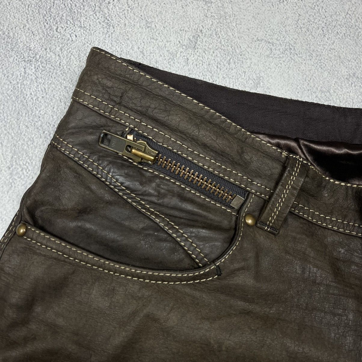 Genuine Leather × Leather Vintage Spirit Motors y2k leather pants Size US 37 - 6 Thumbnail