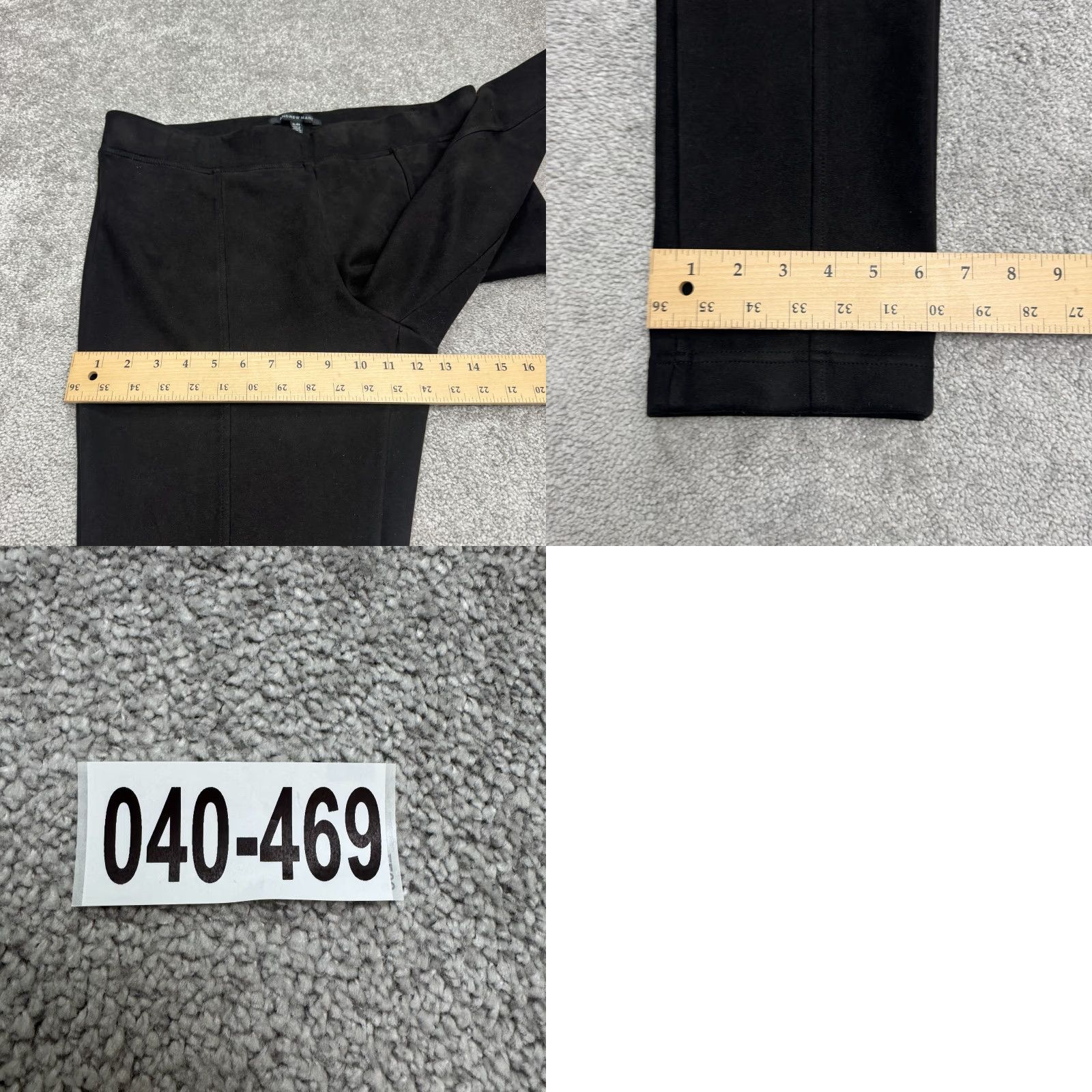 Andrew Marc Andrew Marc High Rise Pull On Faux Suede Pants Womens XL Black Stretch Classic Size 40" / US 18 - 9 Thumbnail