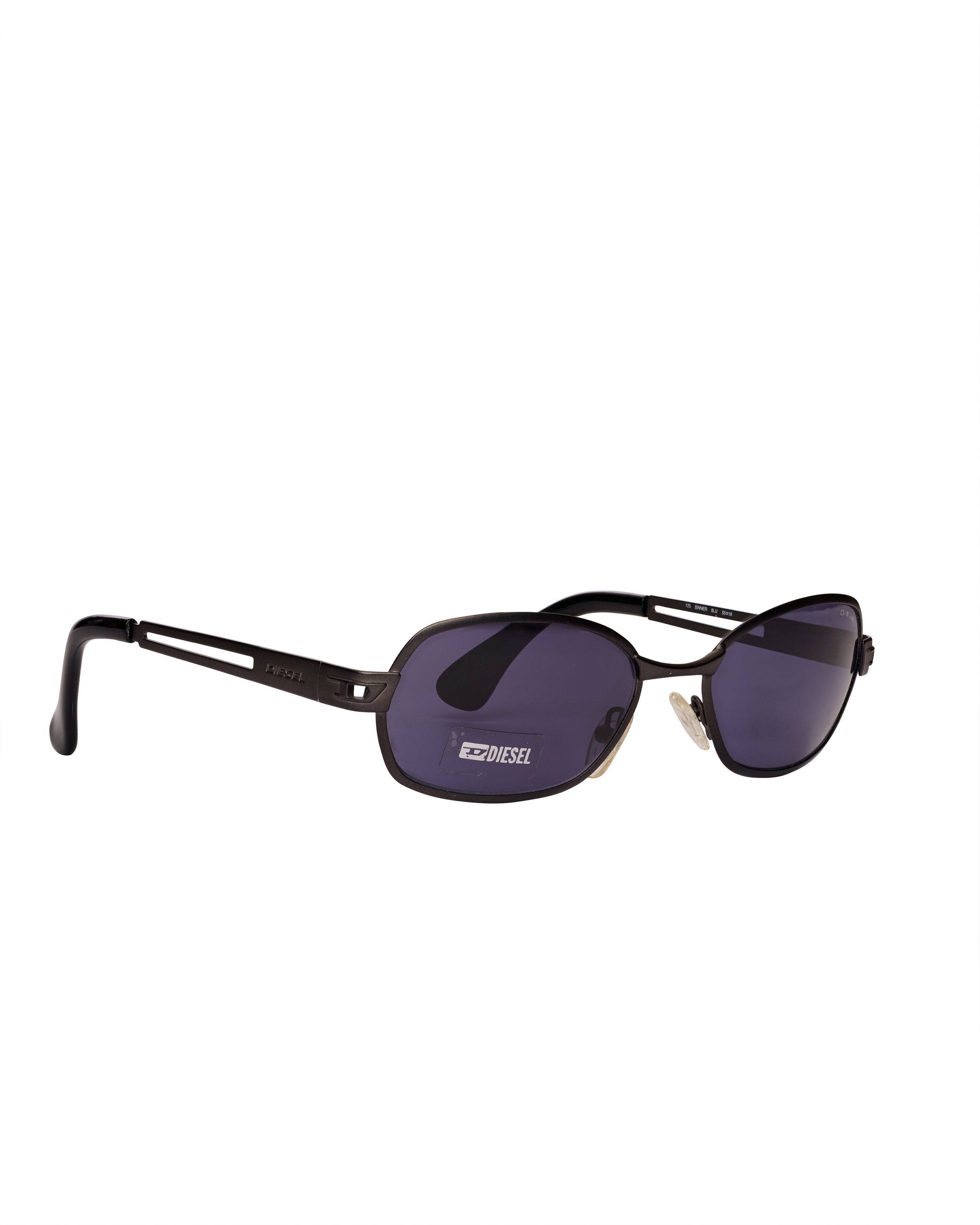 Diesel Diesel '90s Black Metal Rectangular Sunglasses Size ONE SIZE - 3 Thumbnail