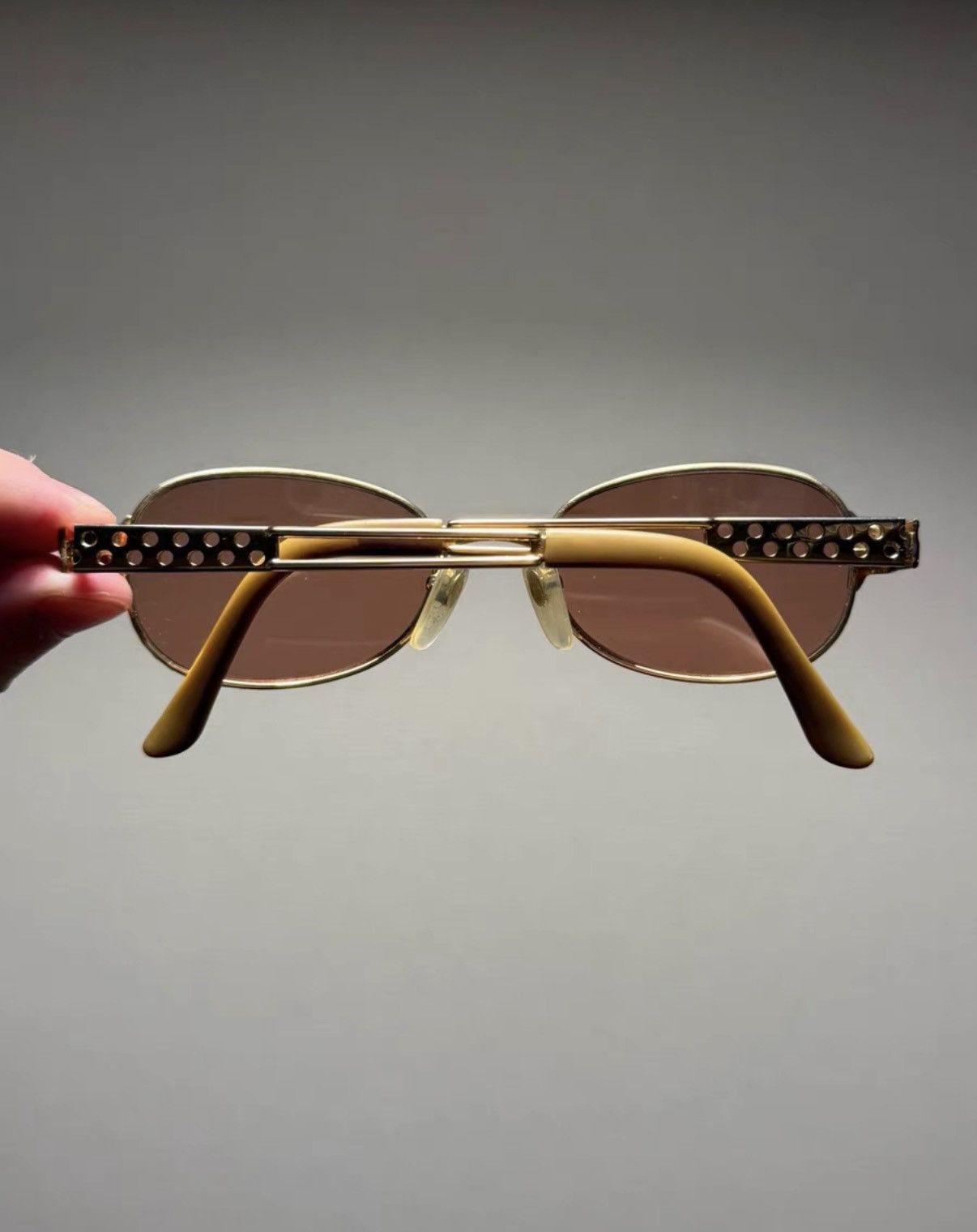 Jean Paul Gaultier Jean Paul Gaultier Gold Rim Perforated Sunglasses K24 Size ONE SIZE - 7 Thumbnail