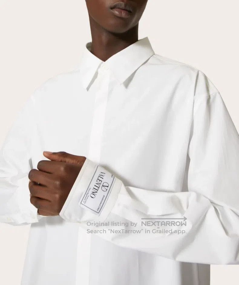 Valentino Valentino Solid color hidden button lapel long-sleeved shi Size US XL / EU 56 / 4 - 2 Thumbnail