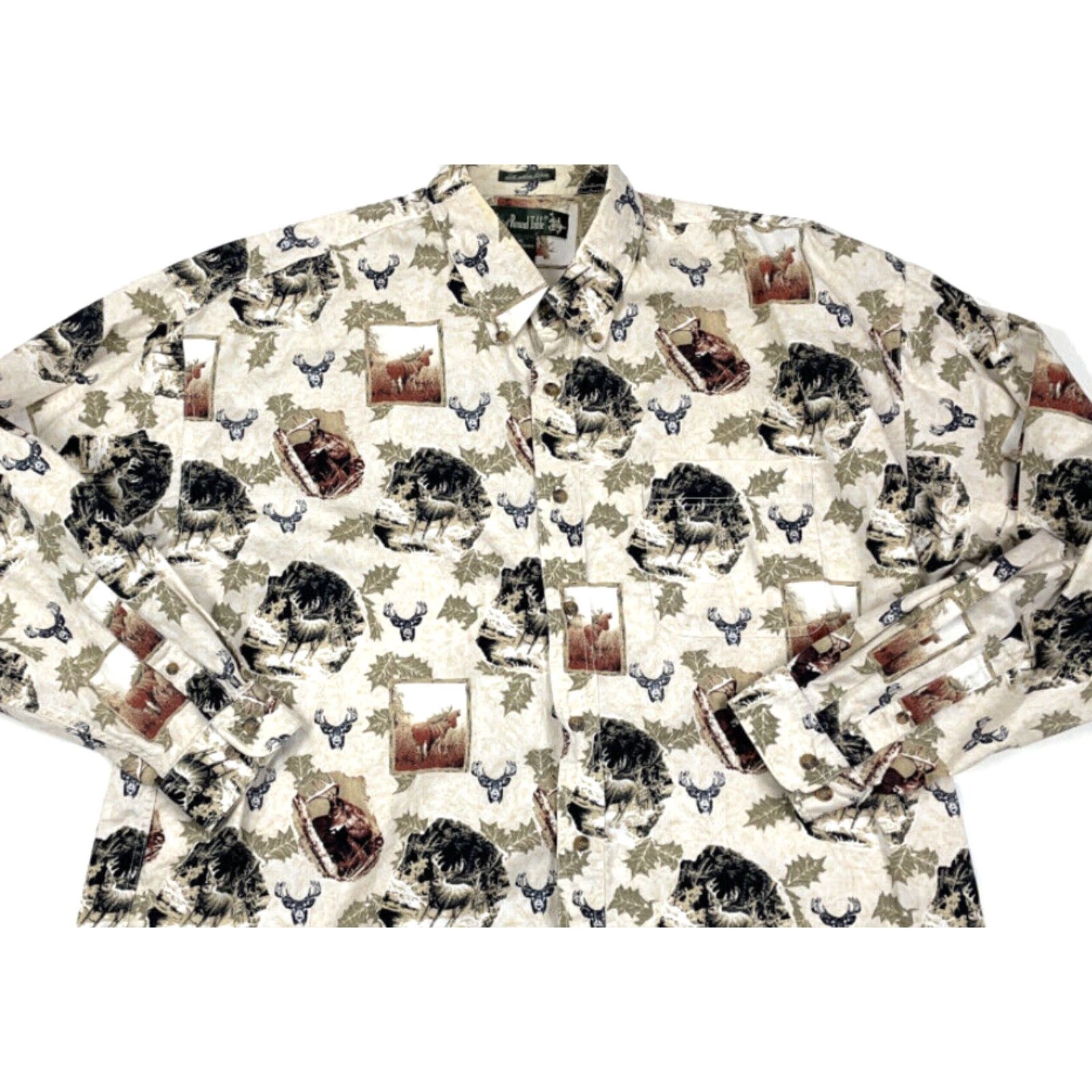 Vintage Knights of Round Table Outdoor Button-Up Shirt Adult XL Moose Deer Geometric Print Casual Workwear Mens Size US XL / EU 56 / 4 - 3 Thumbnail