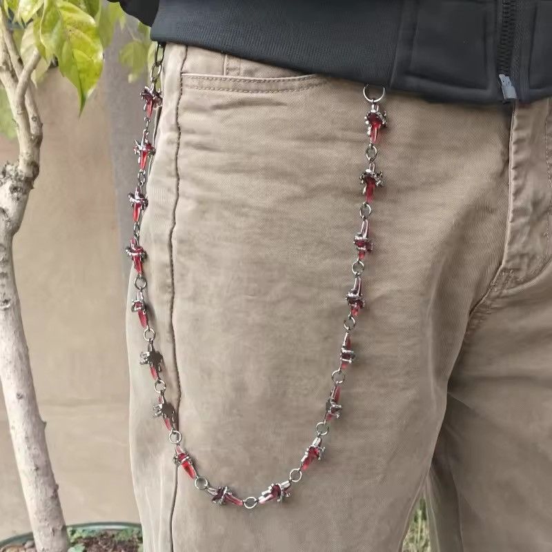 Designer Pigeon Bloodstone Four Pointed Star Pant Chain Size ONE SIZE - 1 Thumbnail