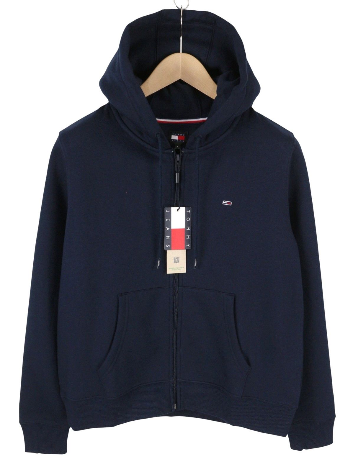 Tommy Hilfiger REQ S FLAG ZIP L Dark Night Navy Loose Fit Hoodie 87410 Size L / US 10 / IT 46 - 1 Thumbnail
