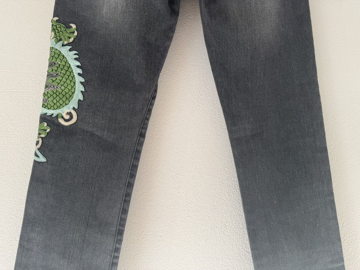 Gucci Slim Grey Jeans with Dragon Embroidery Size US 29 - 9 Thumbnail