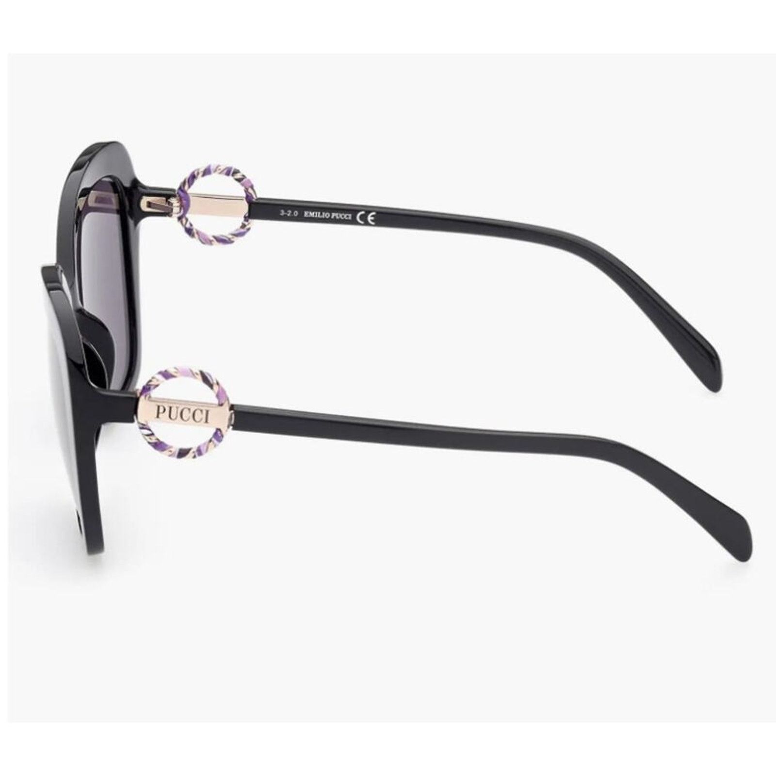 Emilio Pucci 58mm Butterfly Sunglasses Emilio Pucci Shiny Black Smoke Size ONE SIZE - 4 Thumbnail