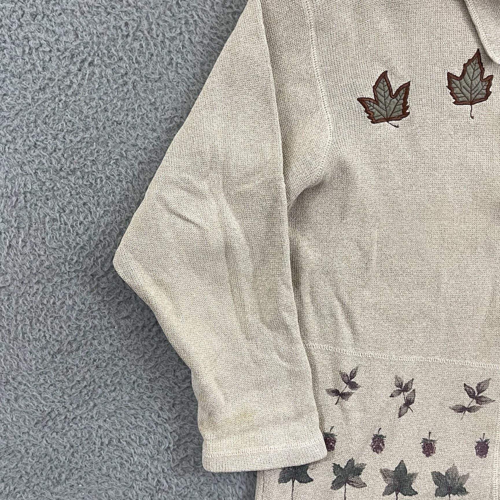 Vintage VINTAGE Woolrich Cardigan Sweater Women Large Casual Knit Button Collared Ivory Geometric 80s 90s Size M / US 6-8 / IT 42-44 - 4 Thumbnail