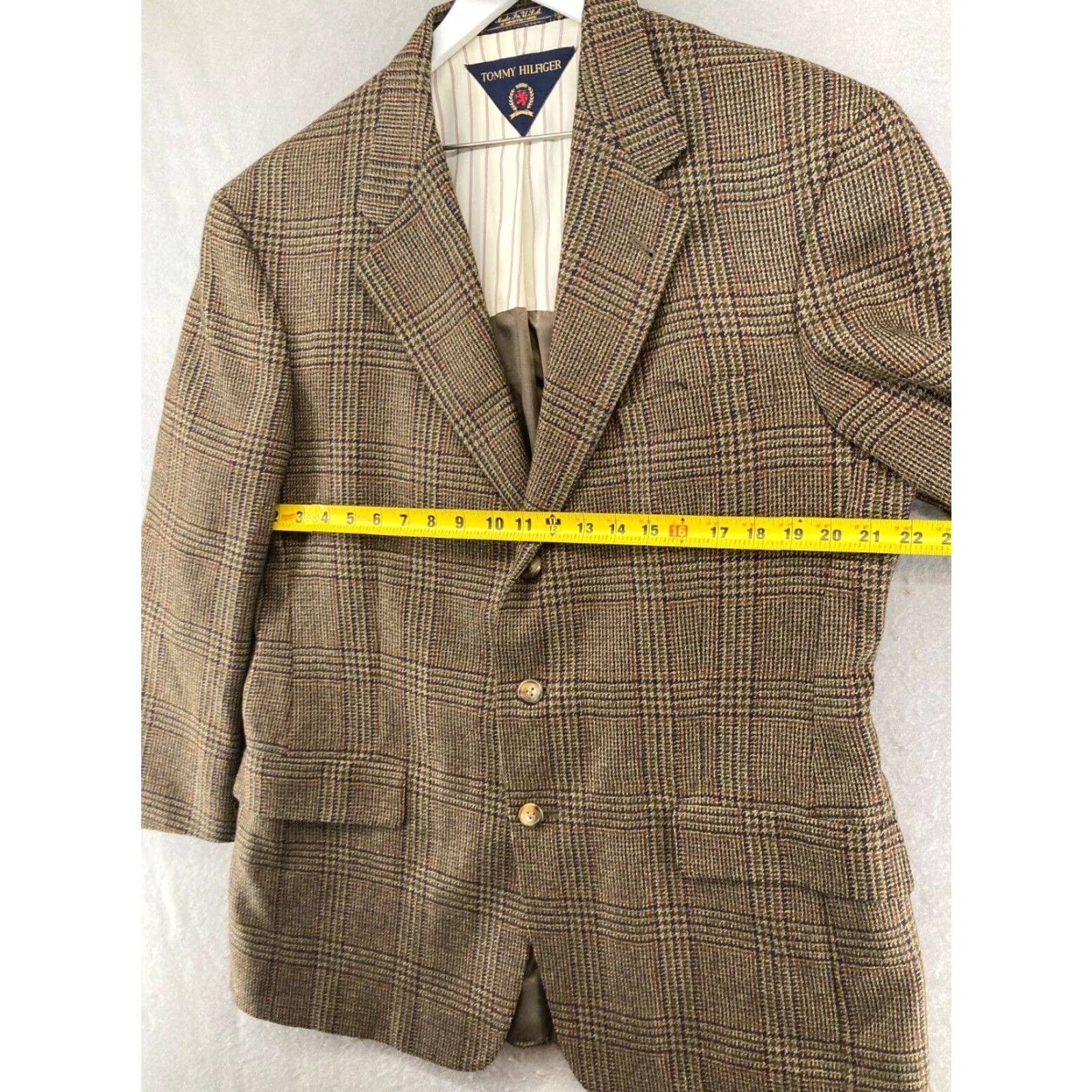 Tommy Hilfiger VINTAGE Tommy Hilfiger Sport Coat Jacket Mens 42 Wool Blend Plaid Single-Breasted Fall Winter Size US XS / EU 42 / 0 - 2 Thumbnail