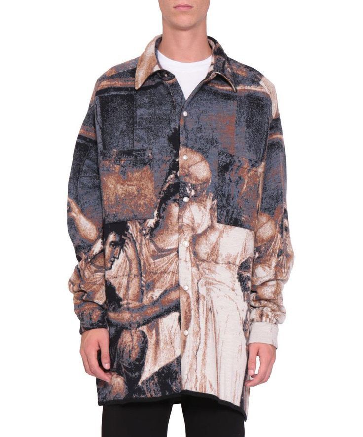 Ih Nom Uh Nit Oversized Jacquard Flannel Shirt Size US L / EU 52-54 / 3 - 1 Thumbnail