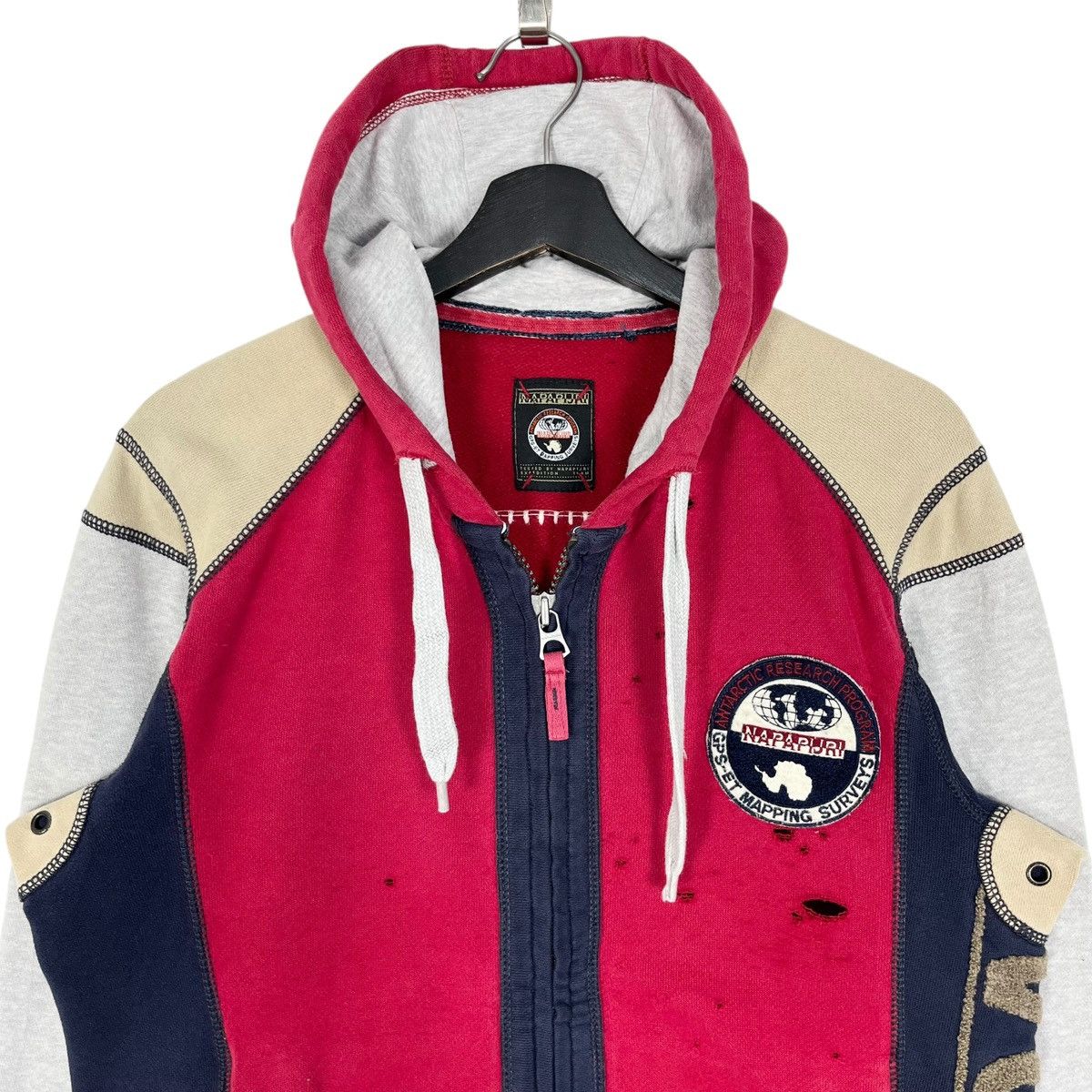 Napapijri Distressed Napapijri Zipper Hoodie Jacket Size US S / EU 44-46 / 1 - 3 Thumbnail