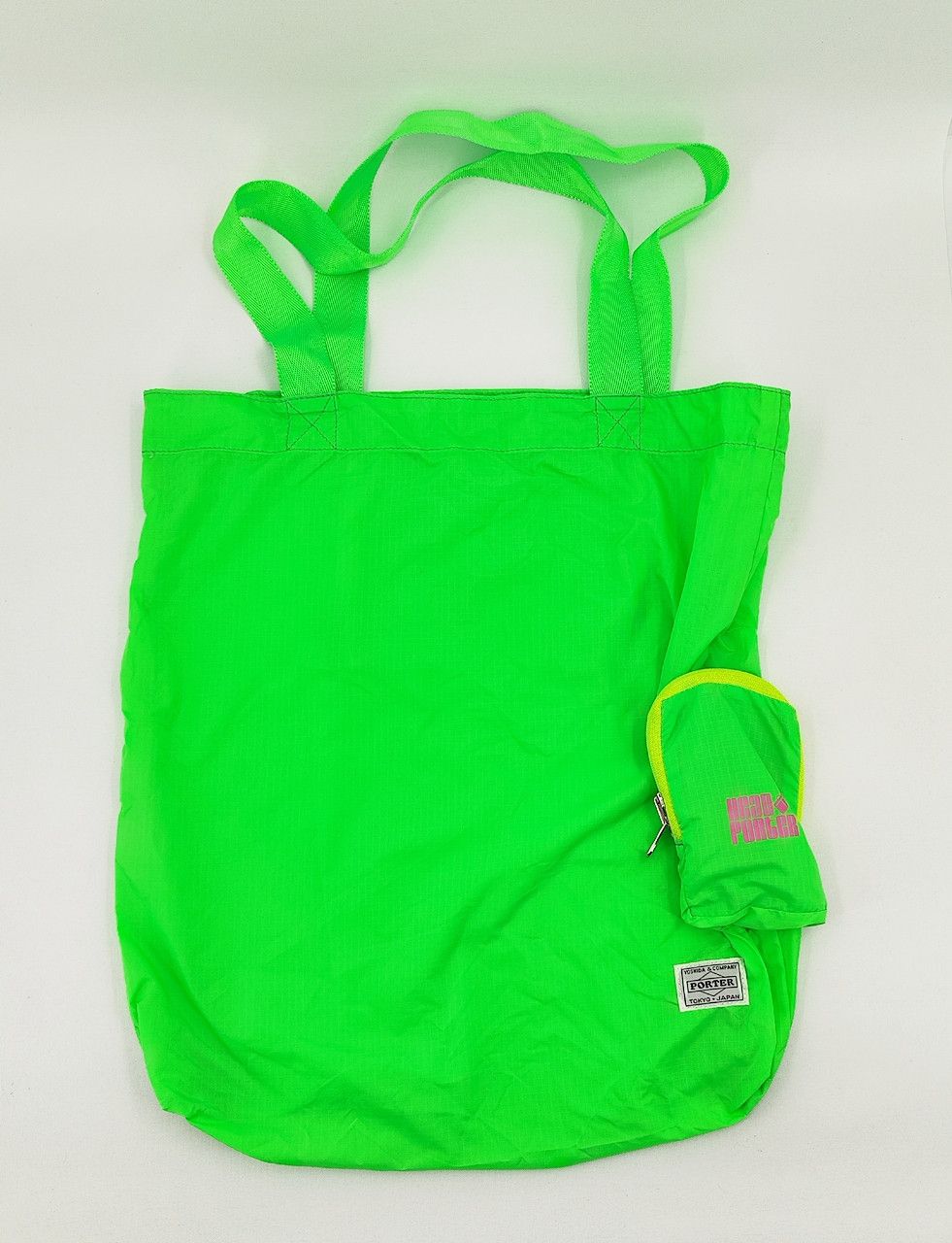 Porter HEAD PORTER foldable green thin nylon shopping bag with clip Size ONE SIZE - 2 Thumbnail