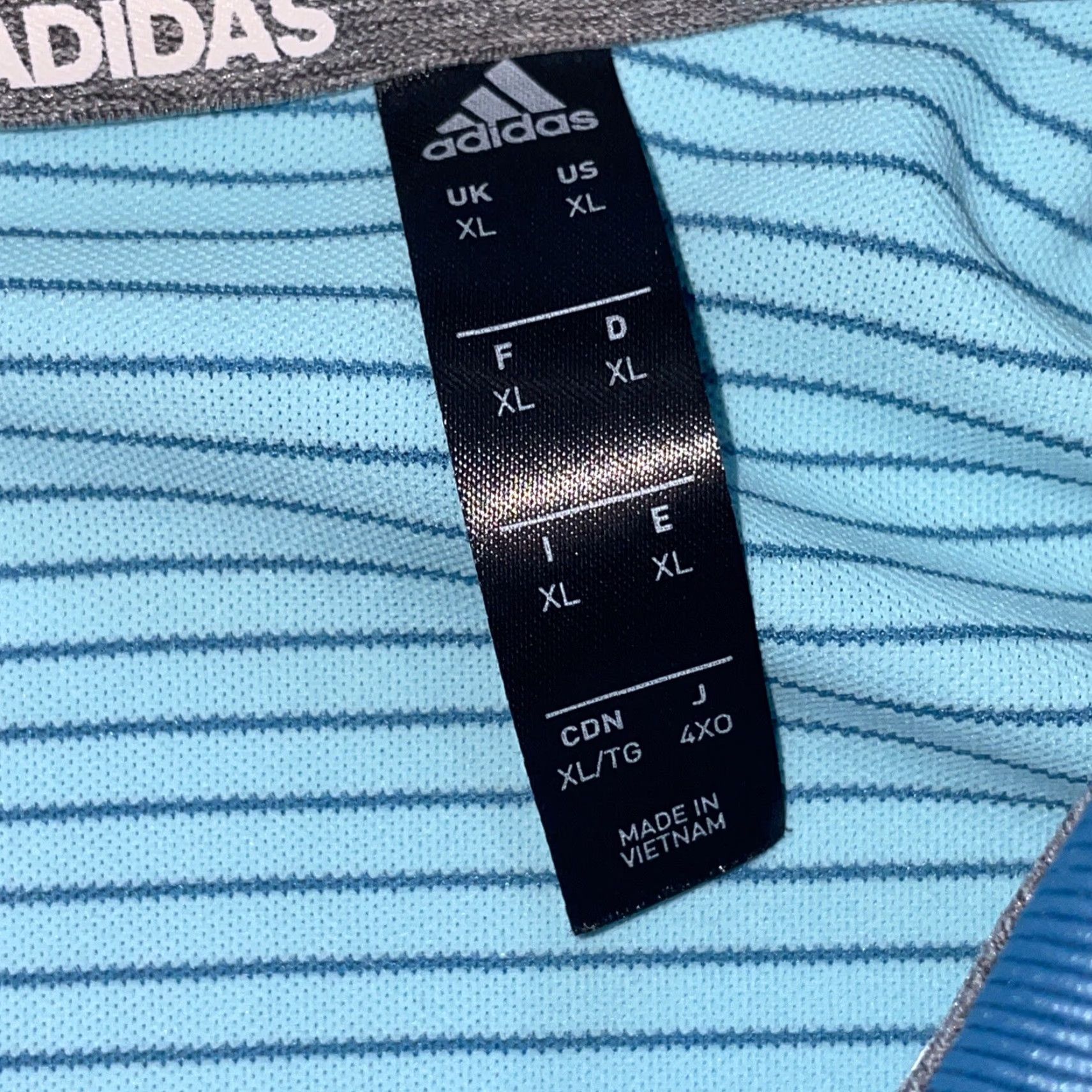Adidas Adidas Polo Shirt XL Mens Blue Striped Golf Half Button Up Size US XL / EU 56 / 4 - 3 Thumbnail
