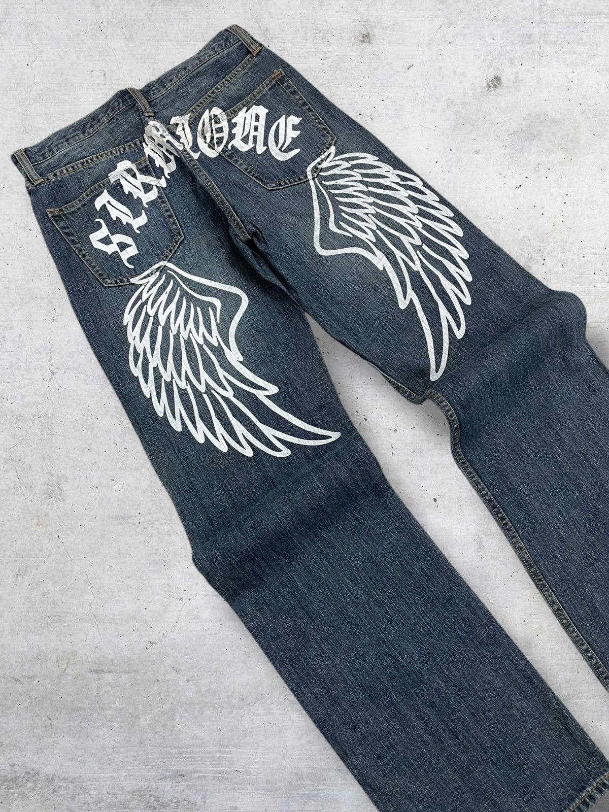 Hysteric Glamour VINTAGE JAPAN AFFLICTION GRUNGE PUNK WING SIRMIONE DESIGN Size US 28 / EU 44 - 3 Thumbnail