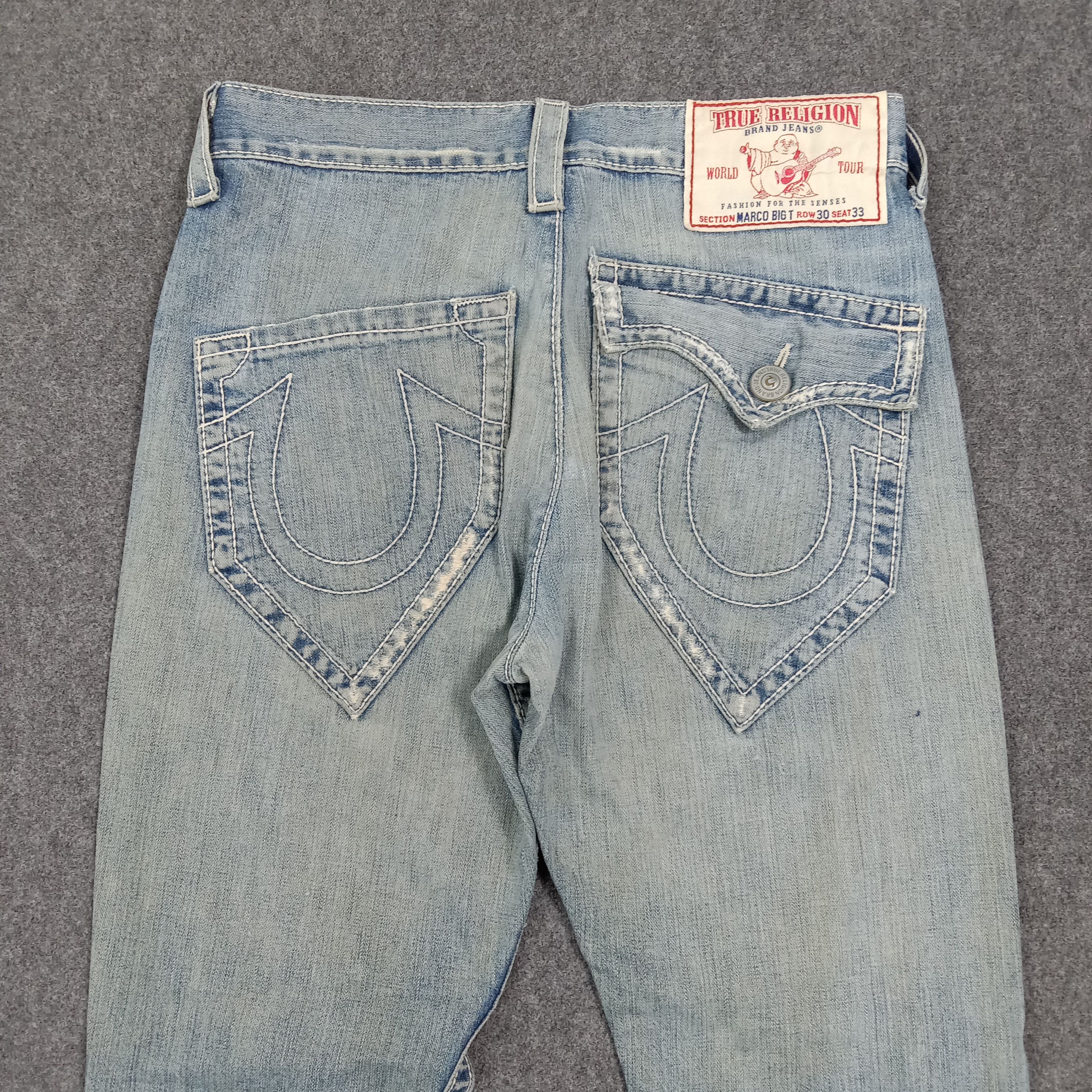 True Religion True Religion Marco Big T Distressed Jeans C272N13 Size US 33 - 8 Thumbnail