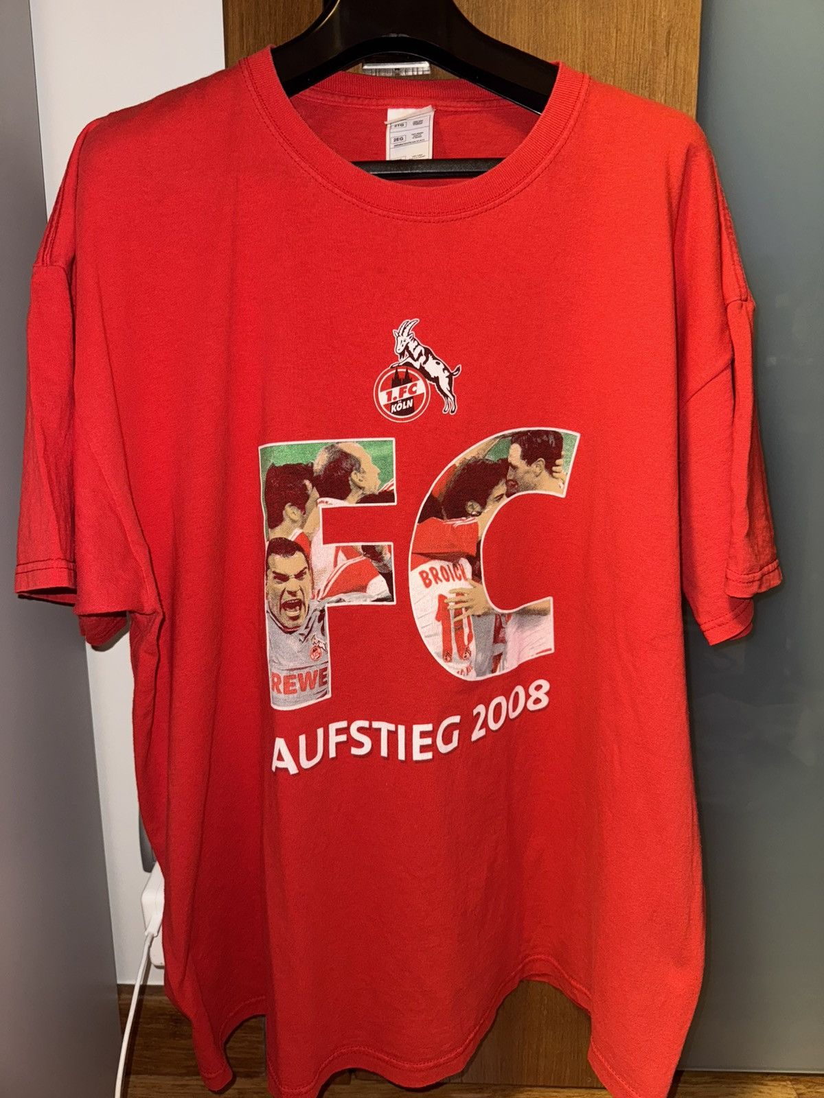 Fruit Of The Loom Red socert shirt 2008 vintage 1 fc koln Size US XXL / EU 58 / 5 - 1 Thumbnail